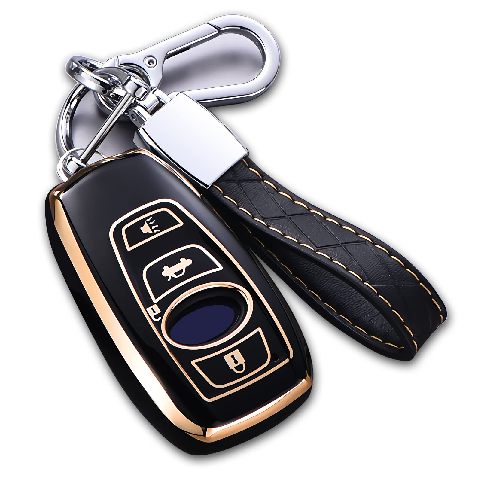 Cacacar For Subaru Key Fob Cover With Keychain, For Forester Outback Brz Legacy Crosstrek Premium Soft Tpu 360 Degree Protection