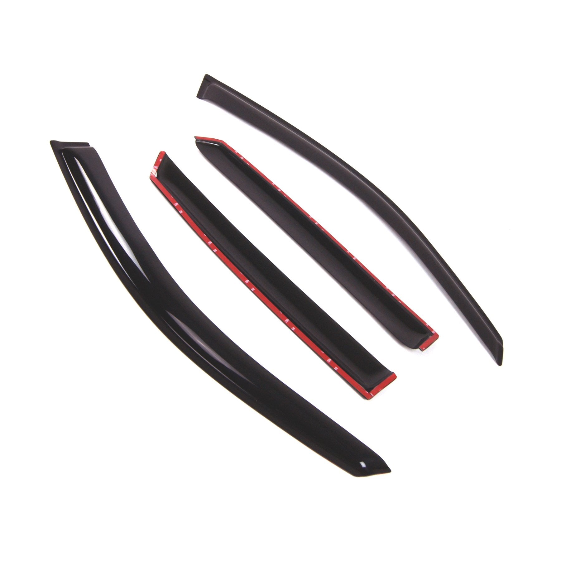 Tuningpros WD2-505 Dark Smoke 4 Pcs Set Window Visor (Outside Mount) Deflector Rain Guard Compatible with 2003-2008 Infiniti FX3