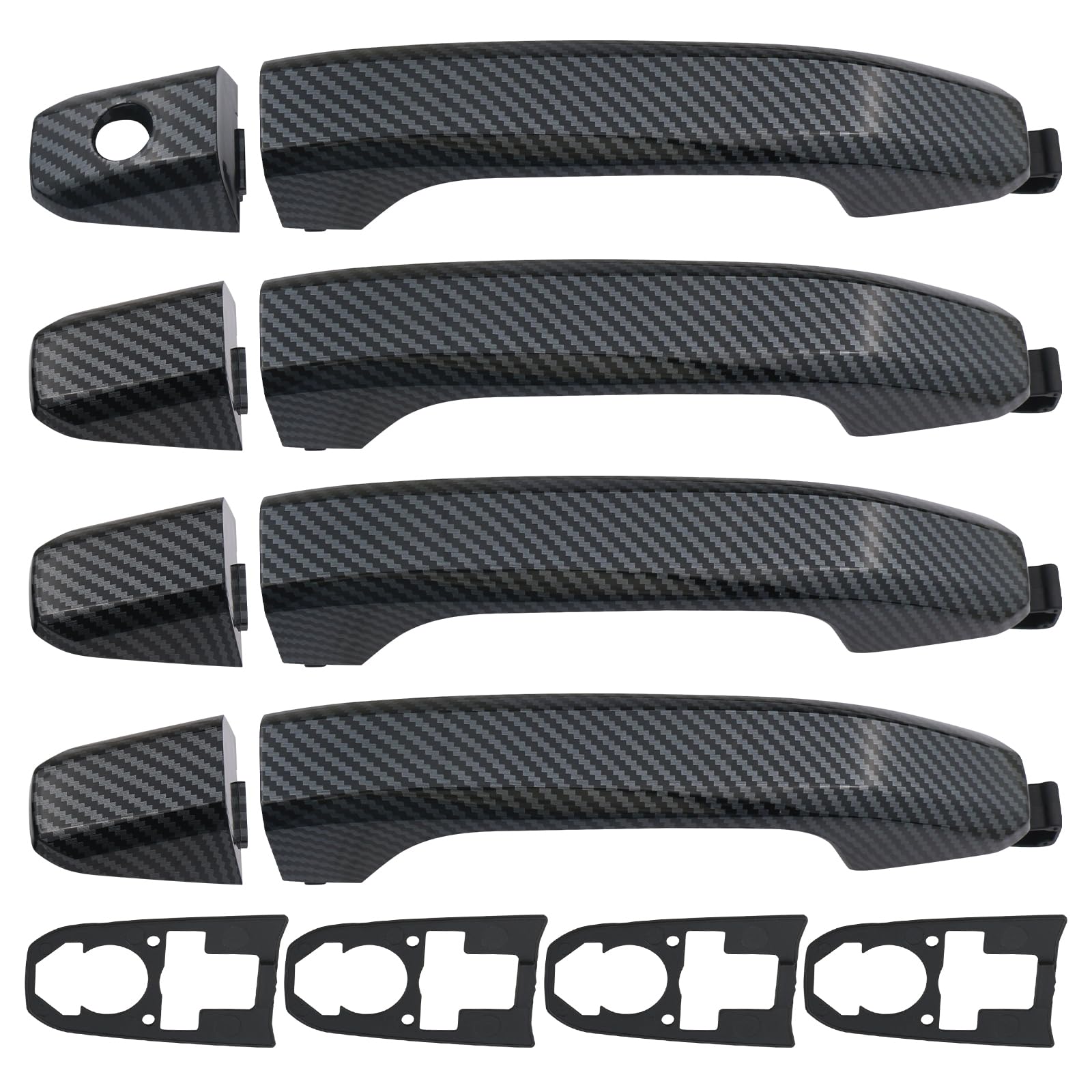 APPERFiT Exterior Door Handle (Carbon Fiber) Compatible with 2014-2020 Chevy Chevrolet Silverado Suburban Tahoe, GMC Sierra Yuko