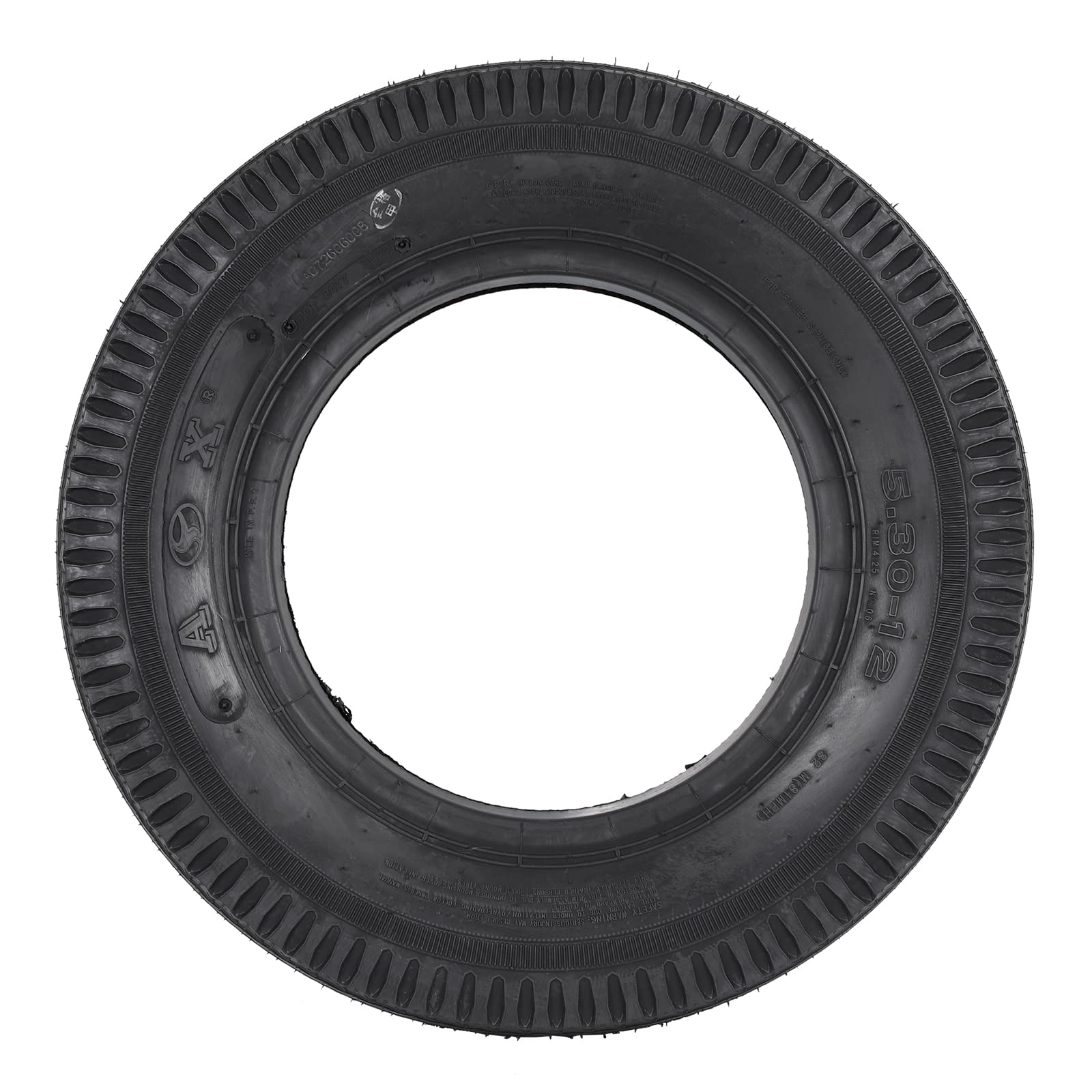 Set Of 2 Hykolity Highway Boat Utility Trailer Tire 5.30-12 5.3-12 530-12, Load Range C, Lrc 6Pr