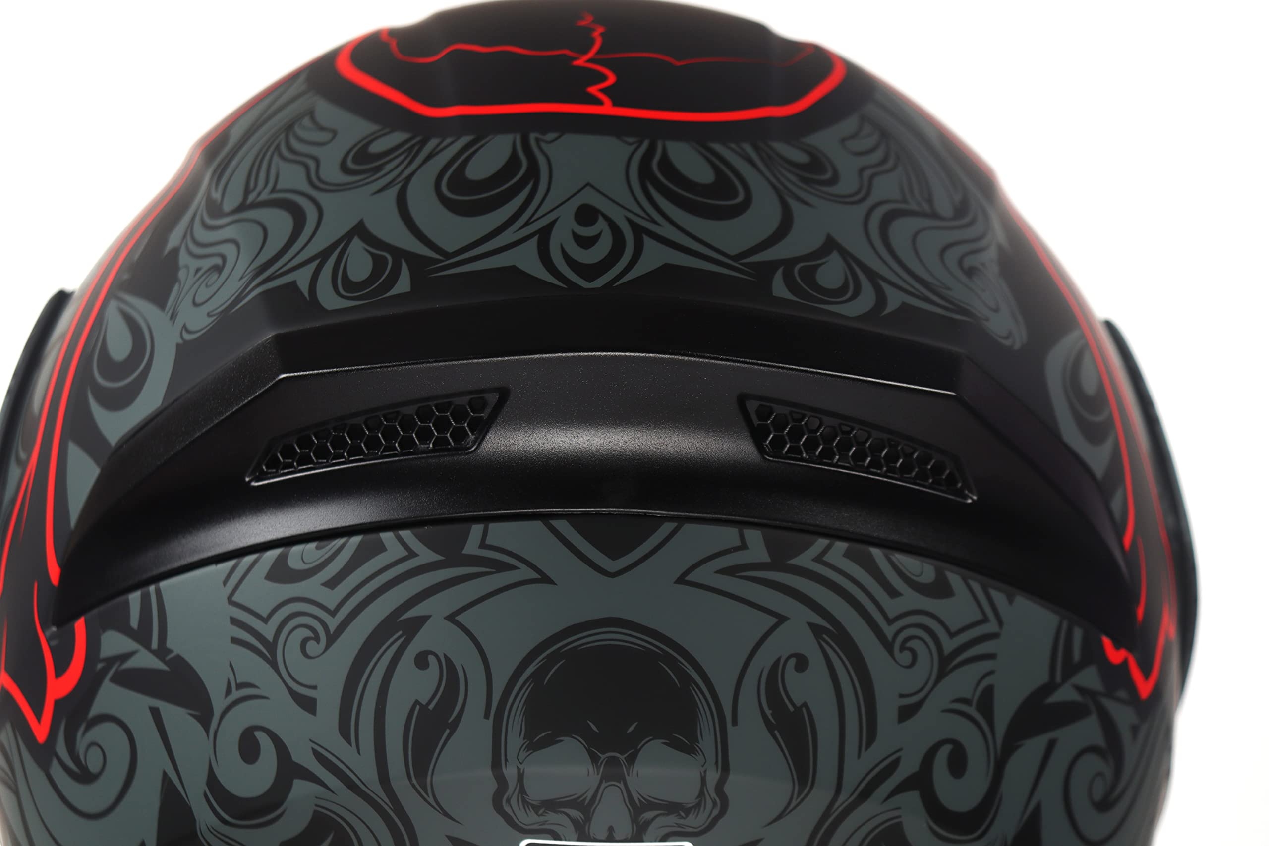 KYPARA Dual Visor Modular Full Face Helmet, DOT Certified, Large, Multi-Color, Model Lucifer, ABS Material