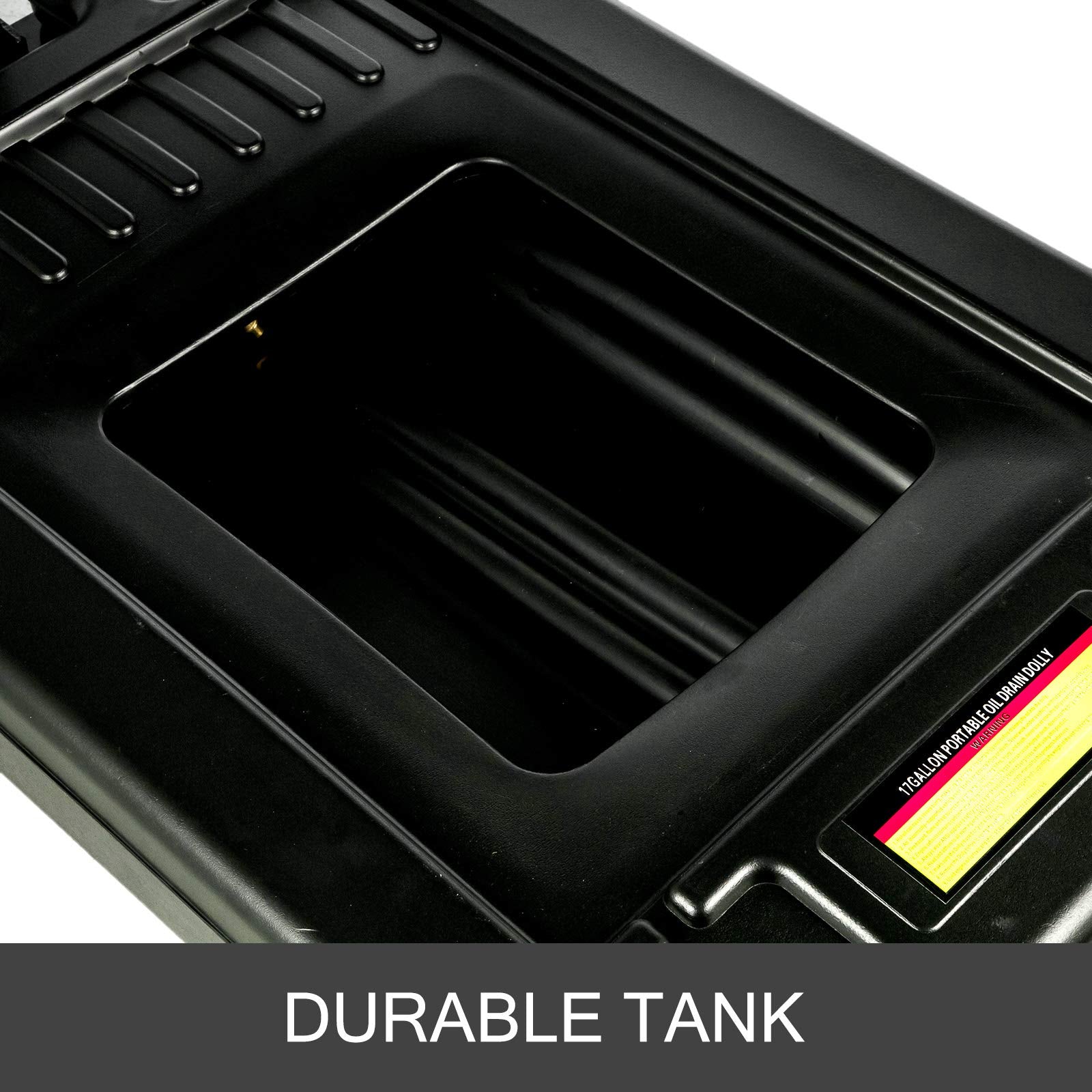 Bestauto Oil Drain Pan, 17 Gallon Oil Drain Pan with Pump, 64L Low Profile Oil Drain Pan with 8' Hose & Swivel Casters for SUV C