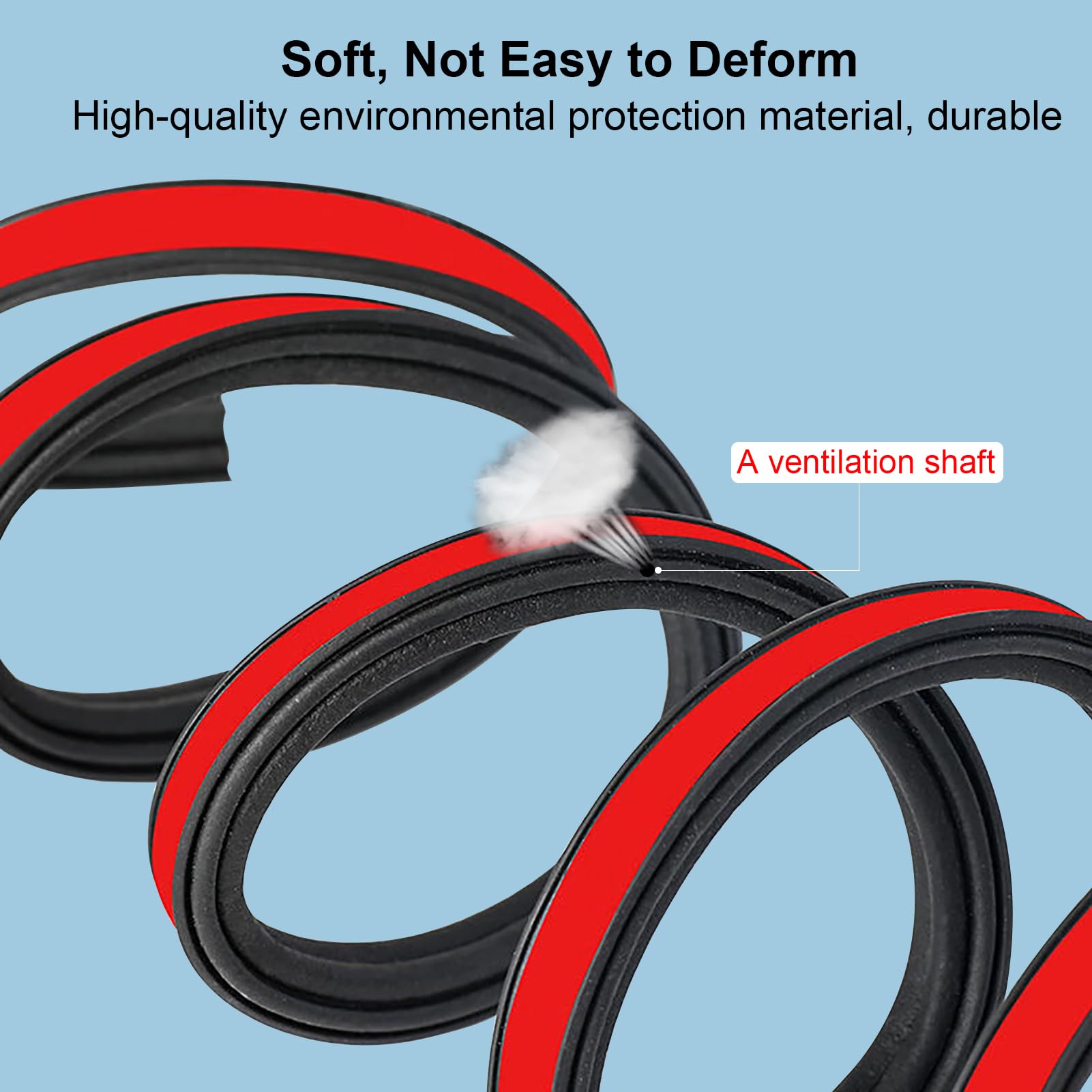 52.5Ft Car Door Seal Strip for Truck Car Weather Stripping Universal Self Adhesive Large Auto Door Soundproofing Weatherstrip fo