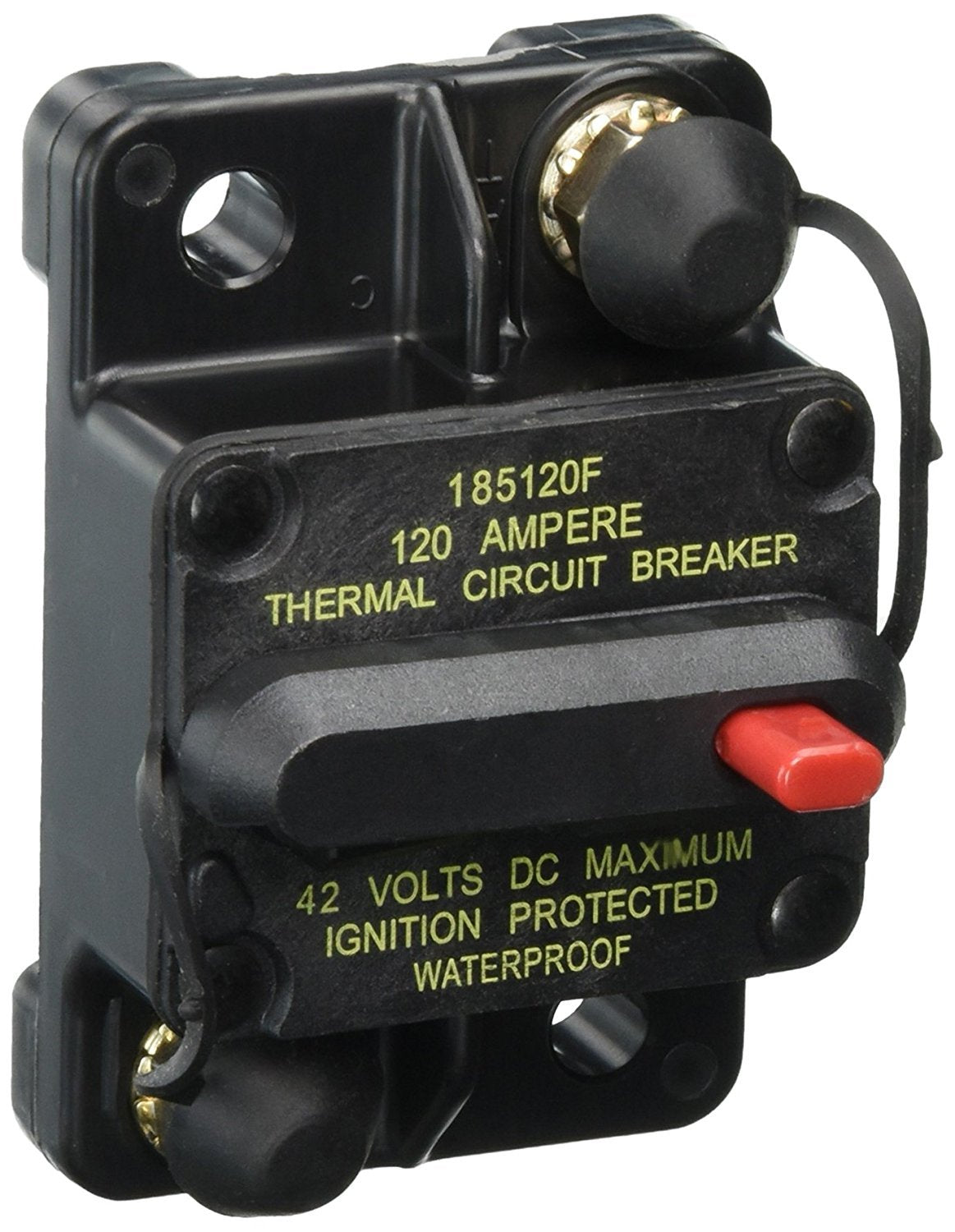 Bussmann Cb185-120 Waterproof High Amp Flush Mount Type Iii (3) Circuit Breaker (120 Amp), 1 Pack