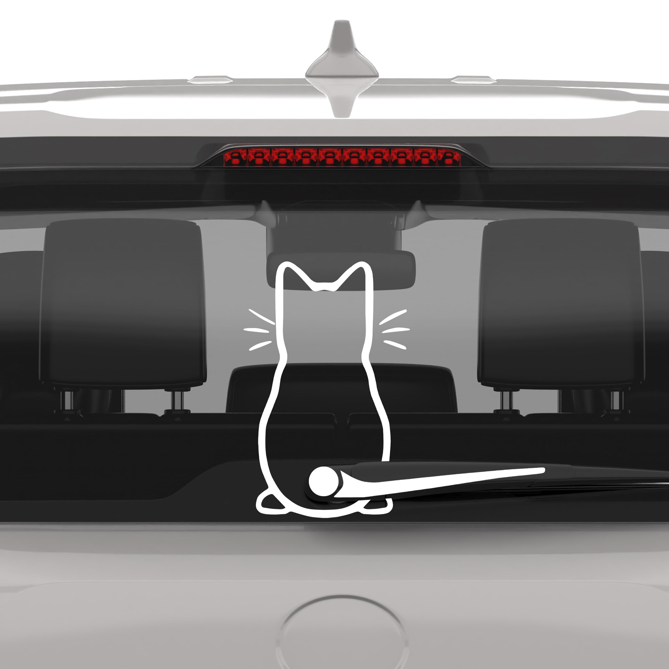 Cute Cat Car Windshield Wiper Vinyl Art Sticker Decor Lovely Animal Cat Mural Art Decal For Car Window Loptop Decoration