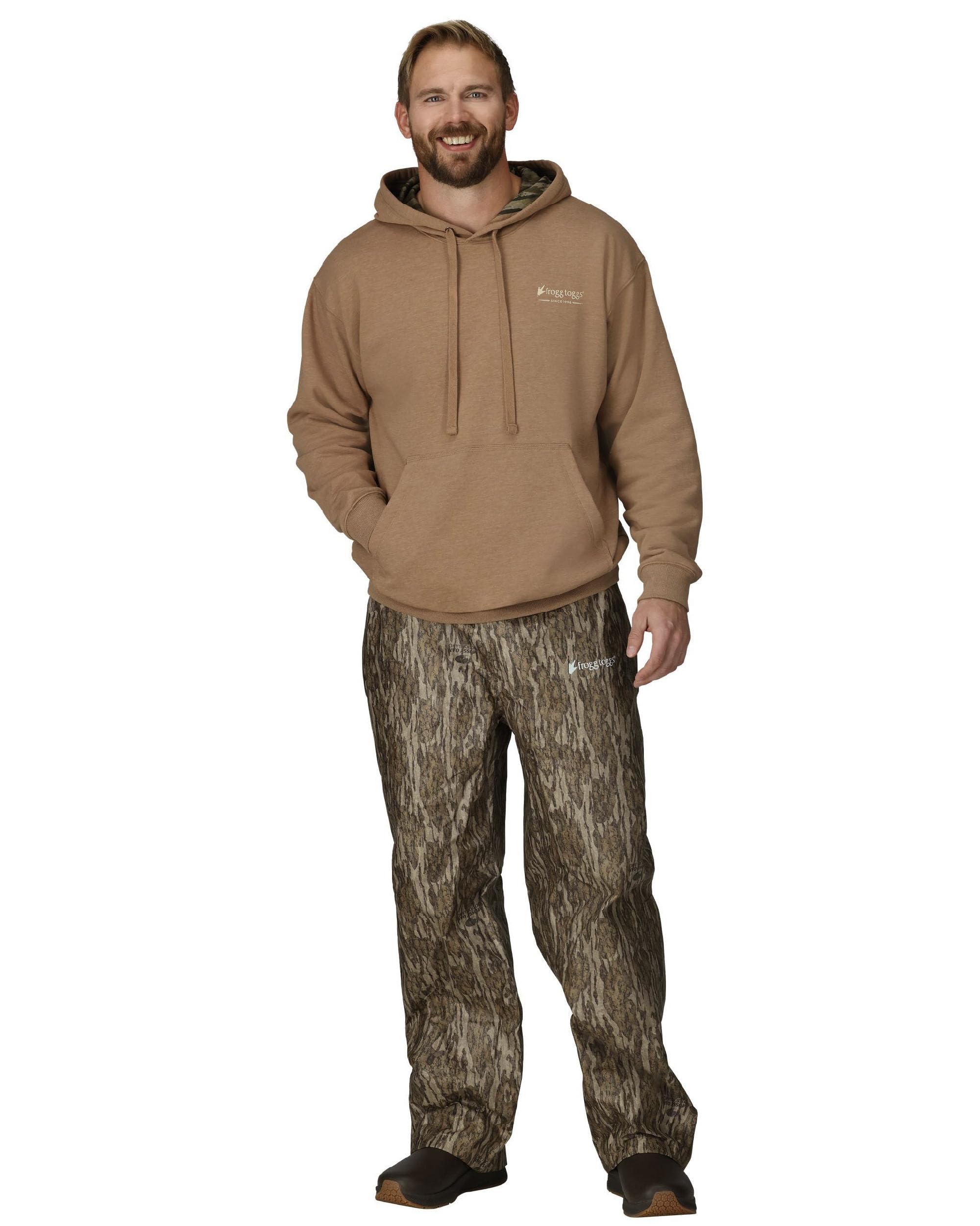 Frogg Toggs Men'S Standard Classic Pro Action Waterproof Breathable Rain Pant, Mossy Oak Bottomland, X-Large Short