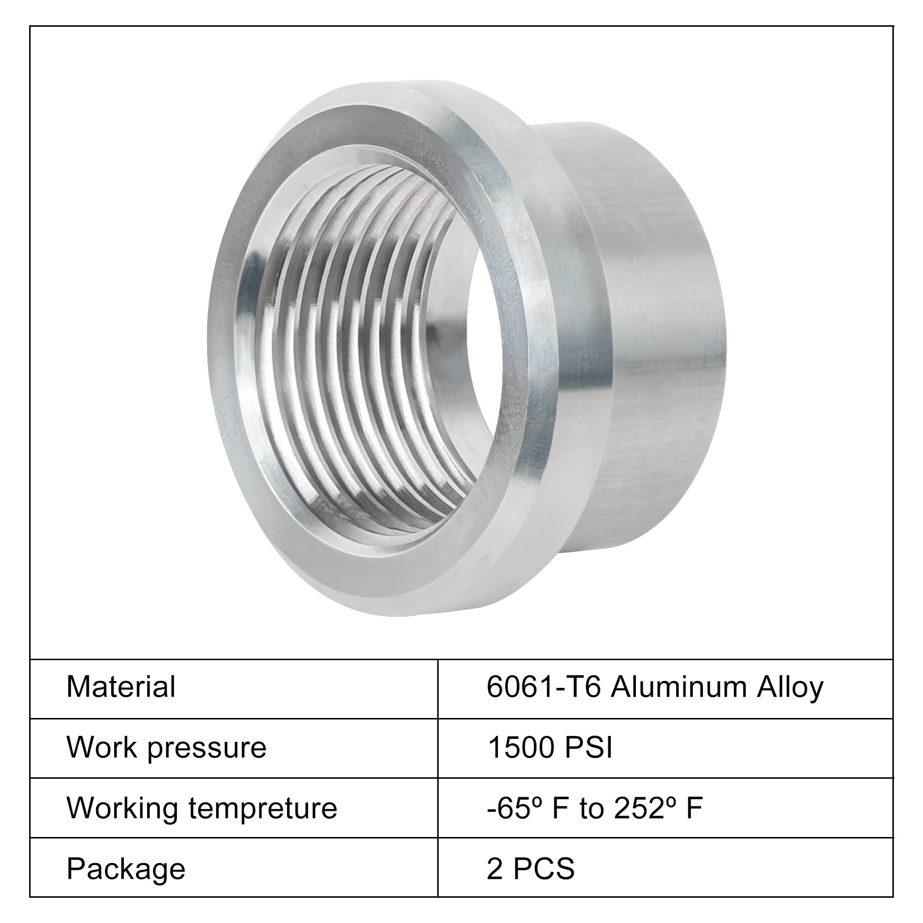 Evil Energy 3/4'' Npt Female Weld On Bung Fitting Aluminum 2Pcs