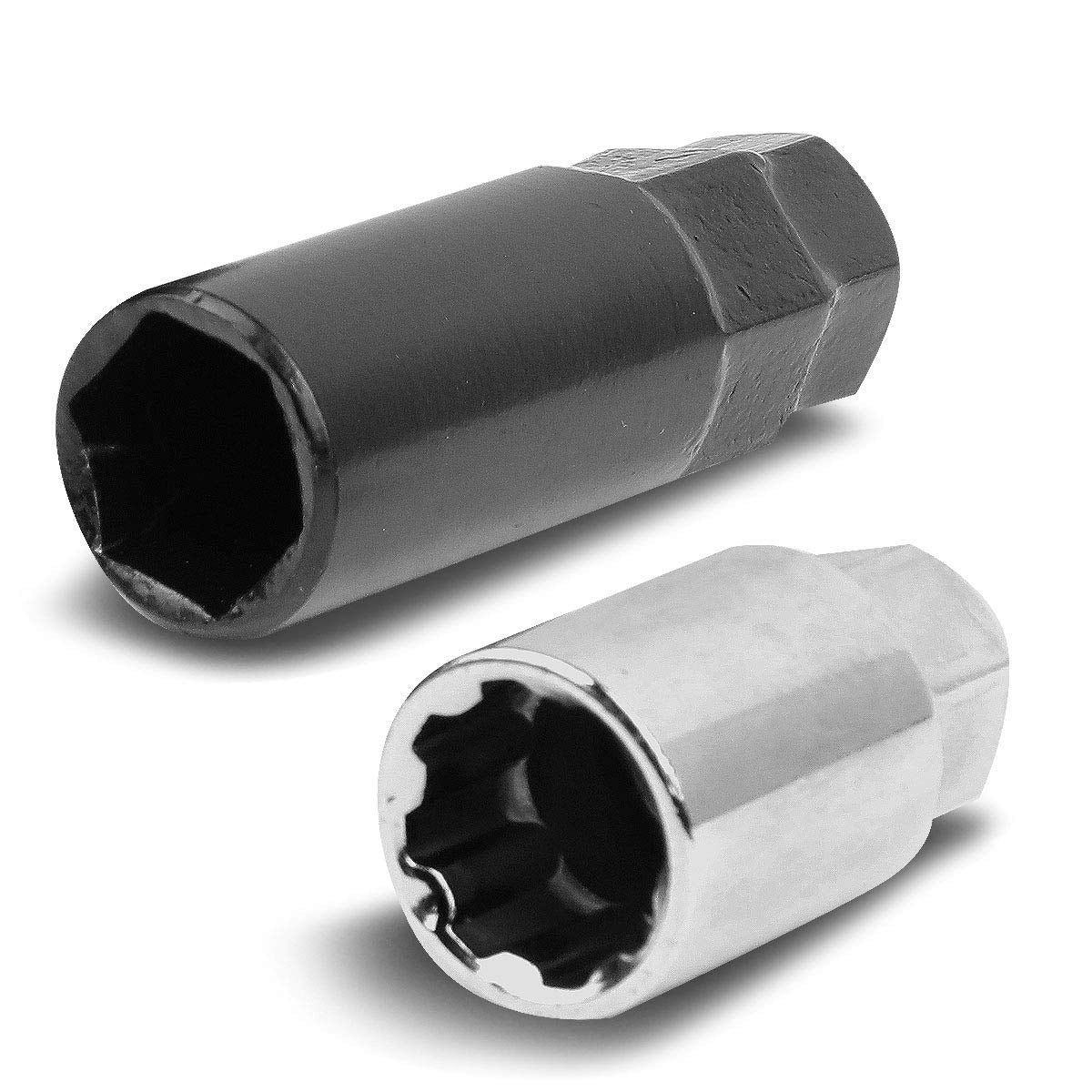 DNA MOTORING Closed End Wheel Lug Nuts Set, M12 x 1.25, Steel, Purple/Black, Model LN-ZTL-9016-125-PP, Includes Lock Nuts & Adapter