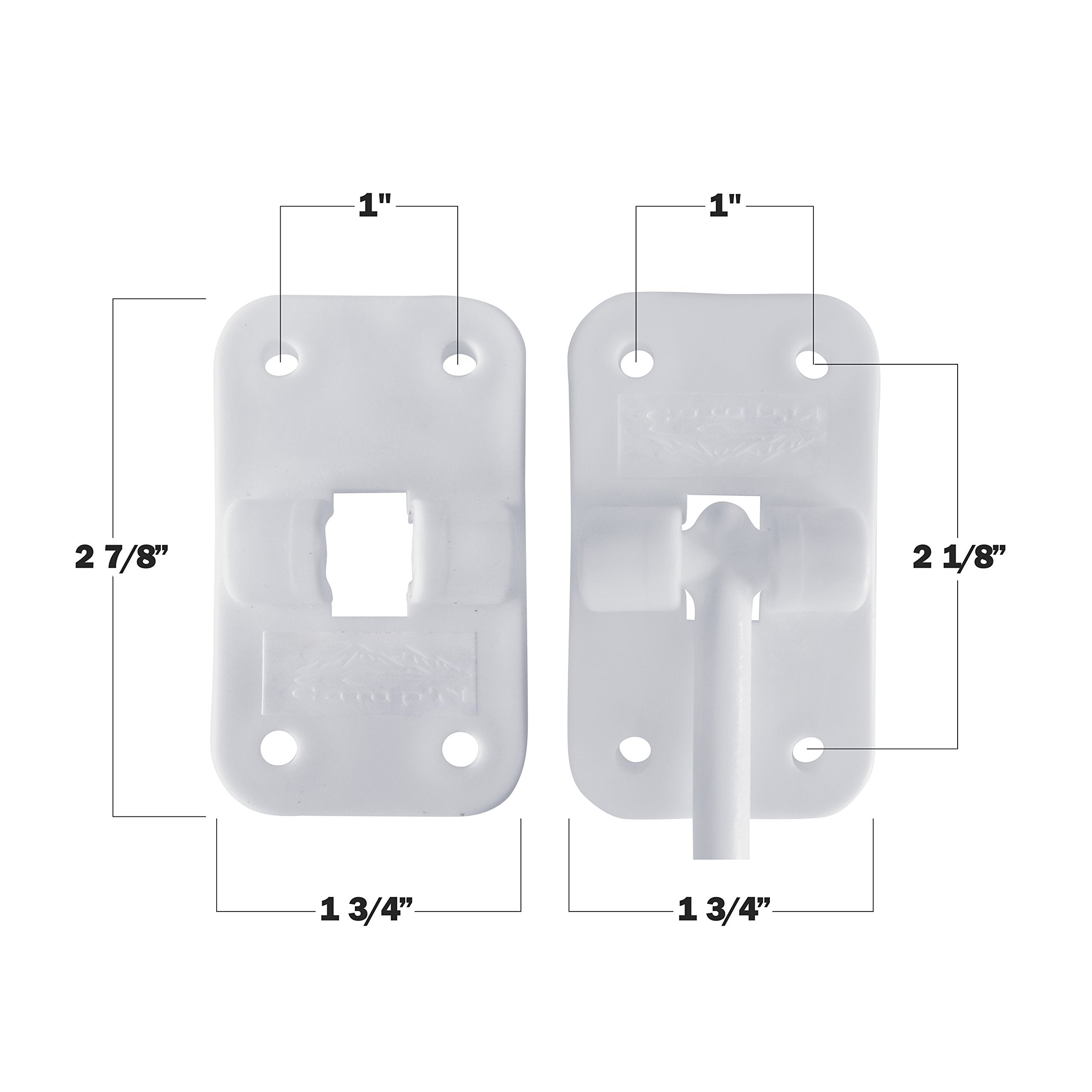 Camp'N T-Style 6 Door Latch-Holder-Catch With Hardware For Rv, Trailer, Camper, Motor Home, Cargo Trailer - Oem Replacement (White 2-Piece)