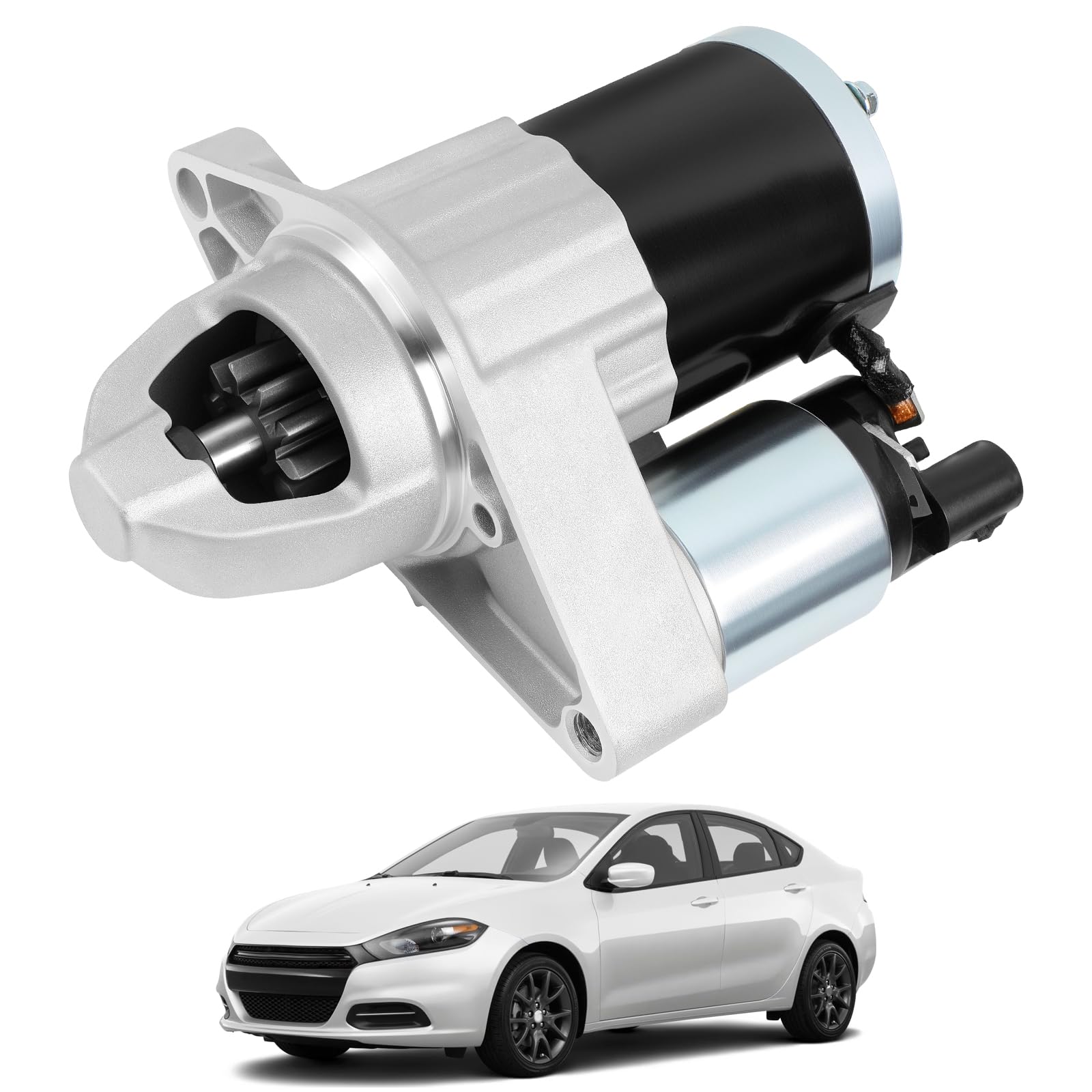 Starter Motor Compatible with Dodge Dart 2013-2016, 2.0L 2.4L 12V 1.4KW 10 Teeth Clockwise, Replace 56029681AA M000T39072 M0T390