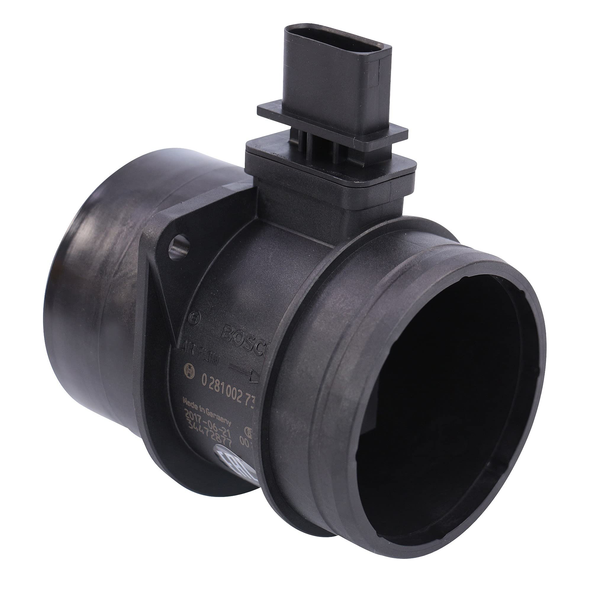 Bosch MAF Sensor - Original Equipment, Model 281002735, Compatible with Audi A3, VW Golf & Jetta, Plastic, Color: MAF