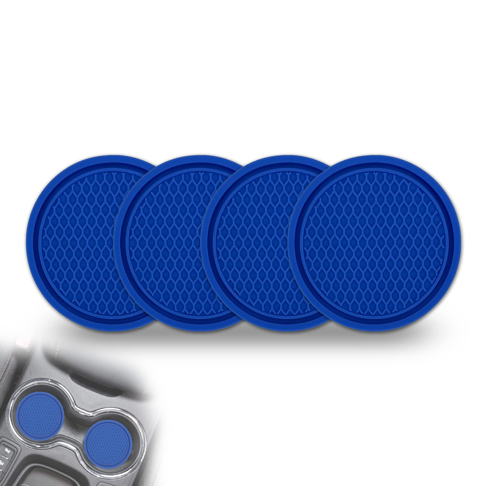 Msyuusr 4Pcs Car Cup Holder Coaster, Silicone Honeycomb Auto Anti Slip Insert Coaster, Universal Car Accessories For Most Car In