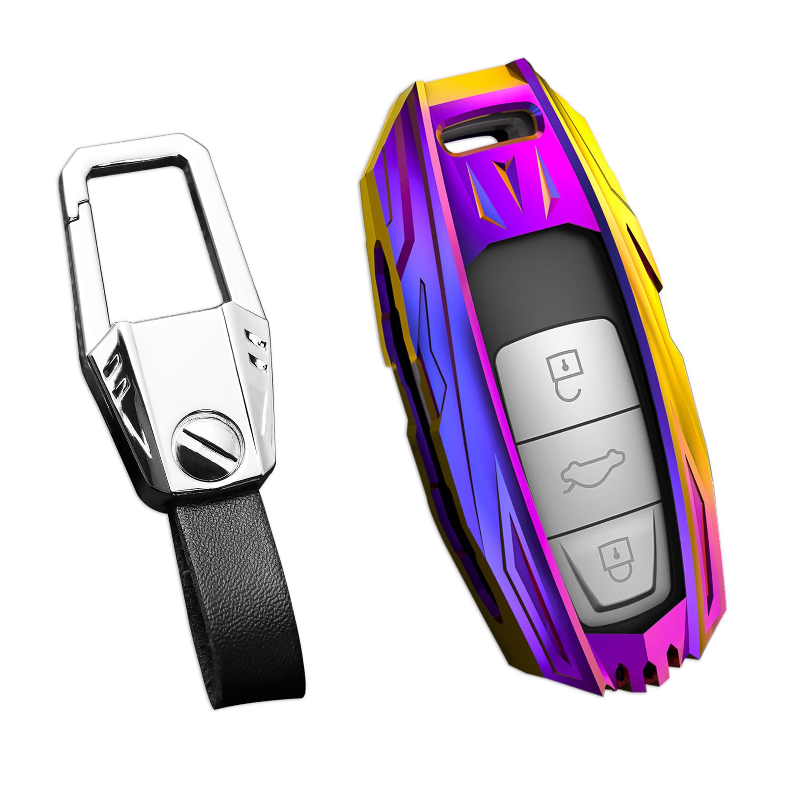 Ocezbiis For Audi Key Fob Cover,Keychain,Zinc Alloy Protection Car Key Case Compatible With Audi Smart Remote Keyless Entry Keys