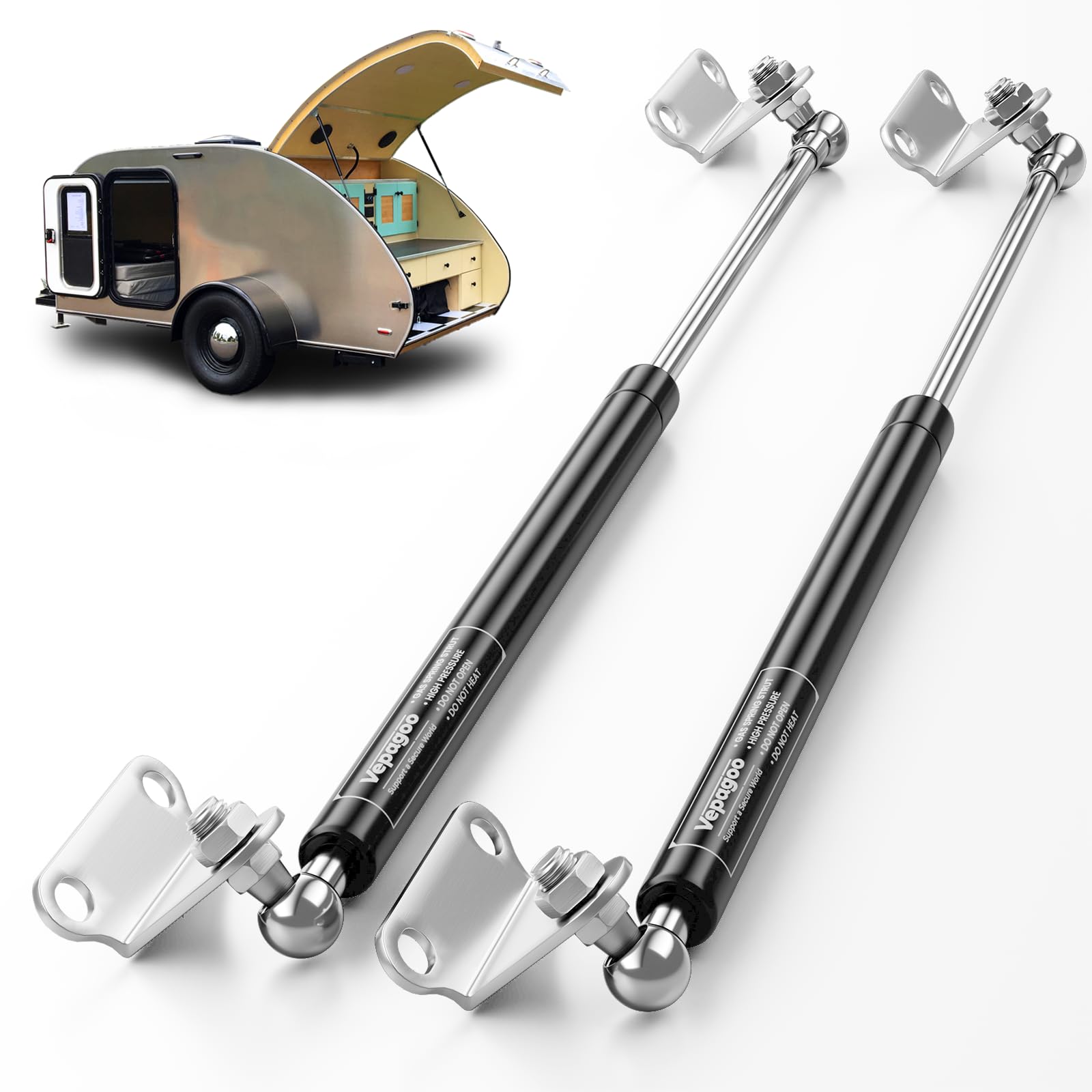 Vepagoo 36 Inch 180Lb/801N Gas Struts Shock Spring With Mounting Brackets, Lift Supports For Rv Bed Heavy-Duty Lid Box Trailer C