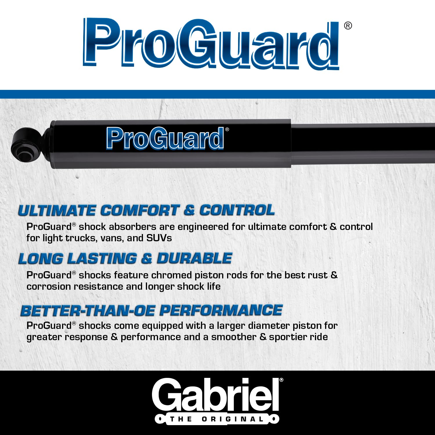 Gabriel 61616 Proguard Rear Shock Absorbers For 97-06 Jeep Wrangler (1 Pack)