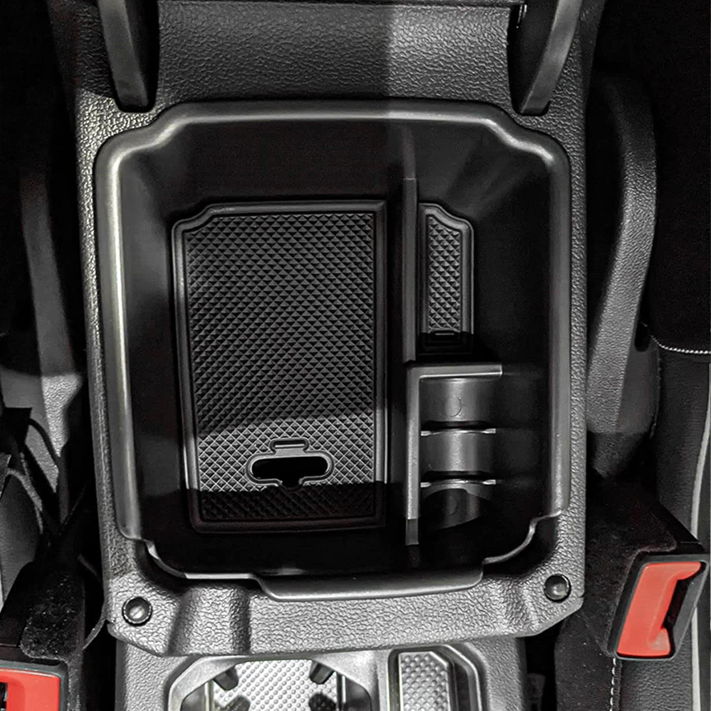 Tacorbo Center Console Organizer Compatible With 2022 2023 2024 Taos And 2018 2019 2020 2021 2022 2023 2024 Tiguan Accessories Armrest Secondary Storage Box, Interior Abs Insert Glove Box Tray,Black