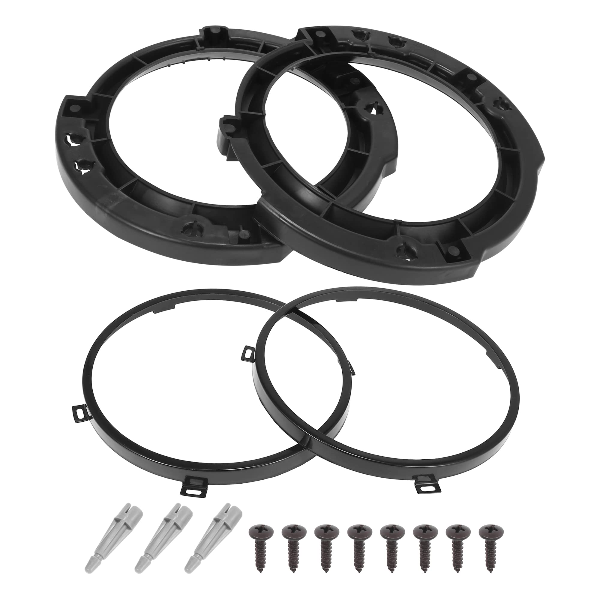 X AUTOHAUX 7 Inch Round Headlight Mounting Retaining Bracket Ring Set with Headlight Metal Ring for Jeep Wrangler JK 2007-2017 B