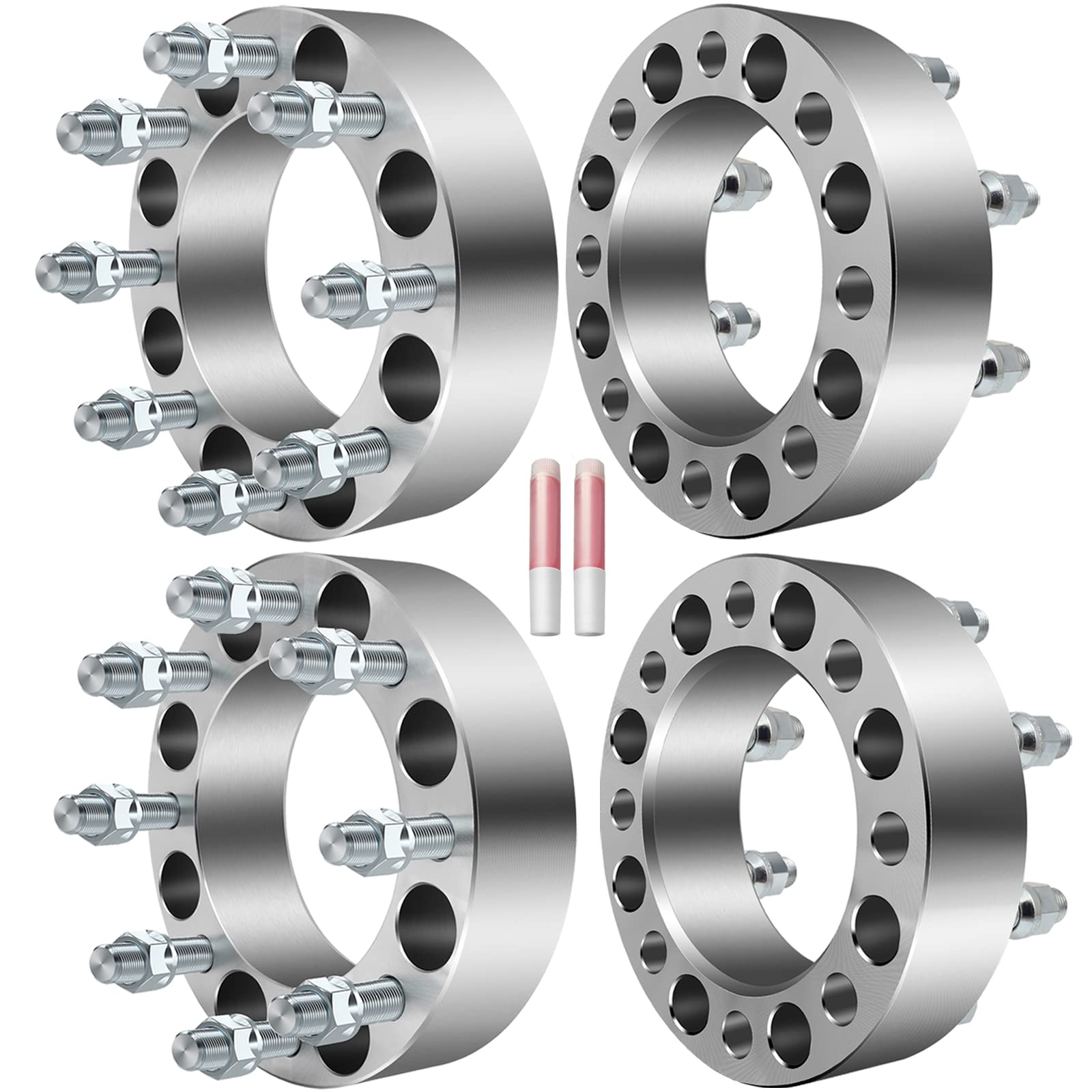 ECCPP 4X 8 Lug Wheel Spacers 2 8x6.5 to 8x6.5 8x165.1mm 126.15mm HB with 14x1.5 Fit for Sierra 1500 HD for Sierra 2500 HD for Si
