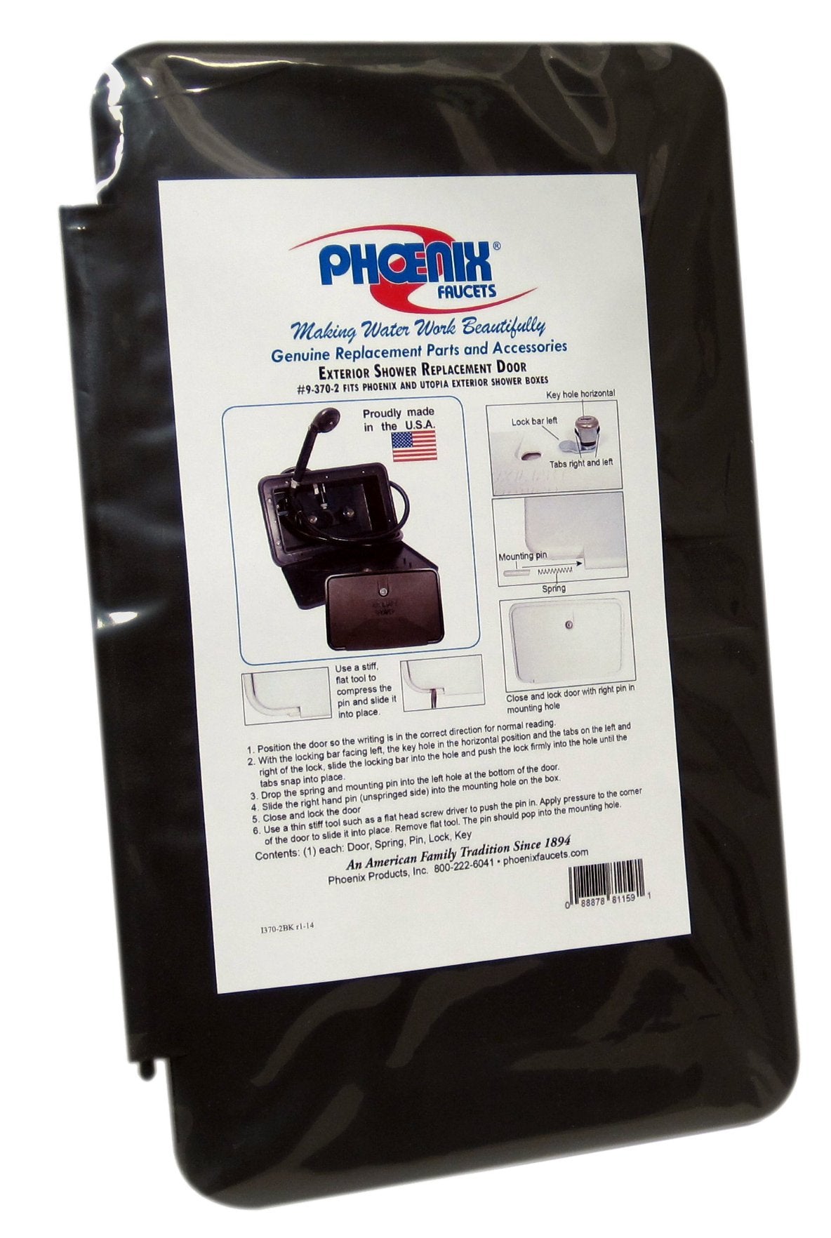 Valterra Pf267002 Exterior Shower Door Replacement - Plastic, Black