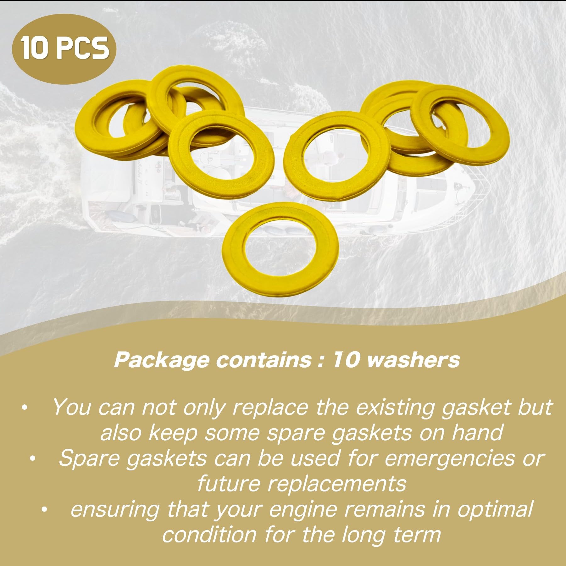 Jlm Marine 10 Pcs 830749 Drain Screw Gaskets For Mercury Mariner And Mercruiser Engines Gearcase Driveshaft Gear Housing Washer