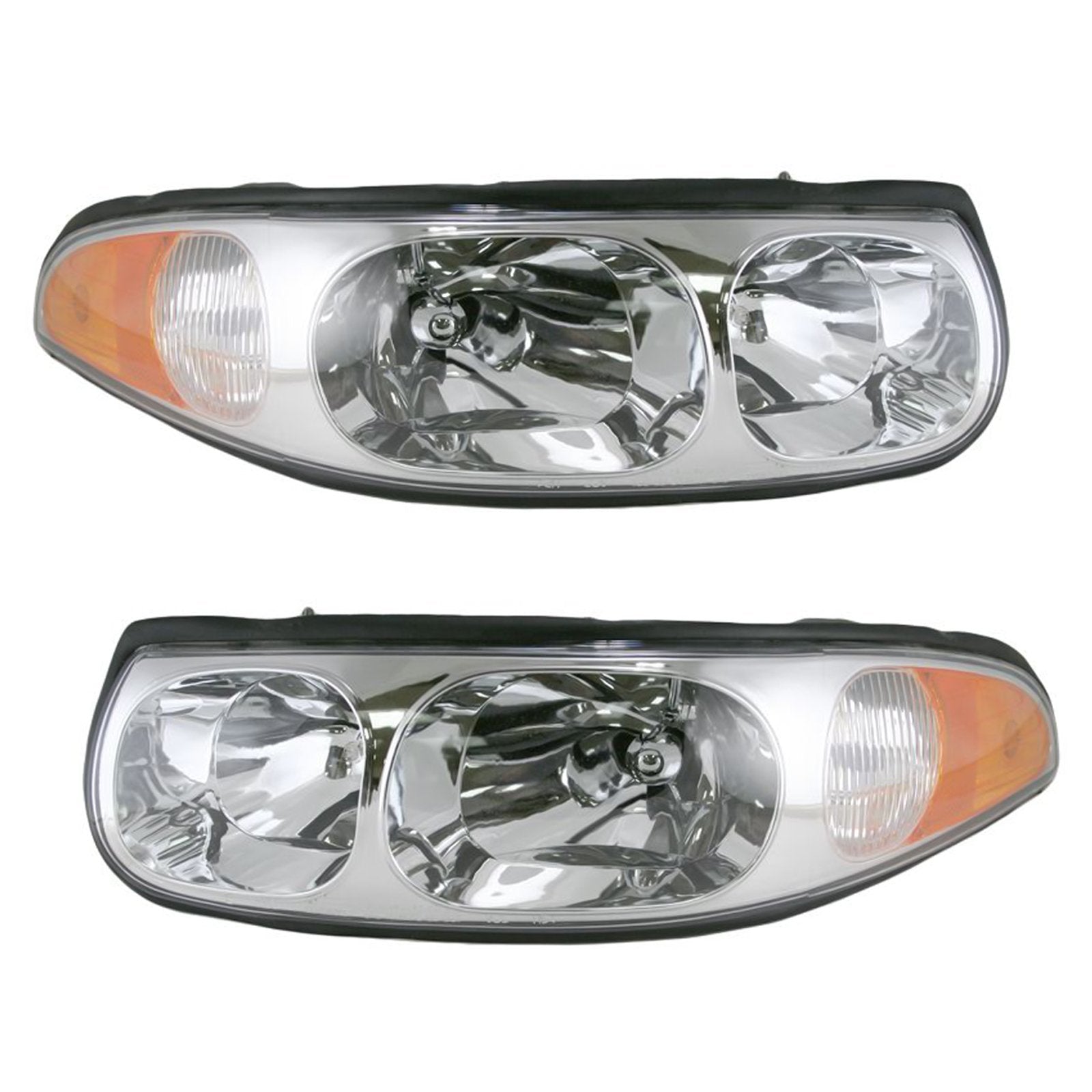 Trq Driver & Passenger Side Headlight Assembly Set Headlights Driver & Passenger Side Compatible With 2000-2005 Buick Lesabre Gm