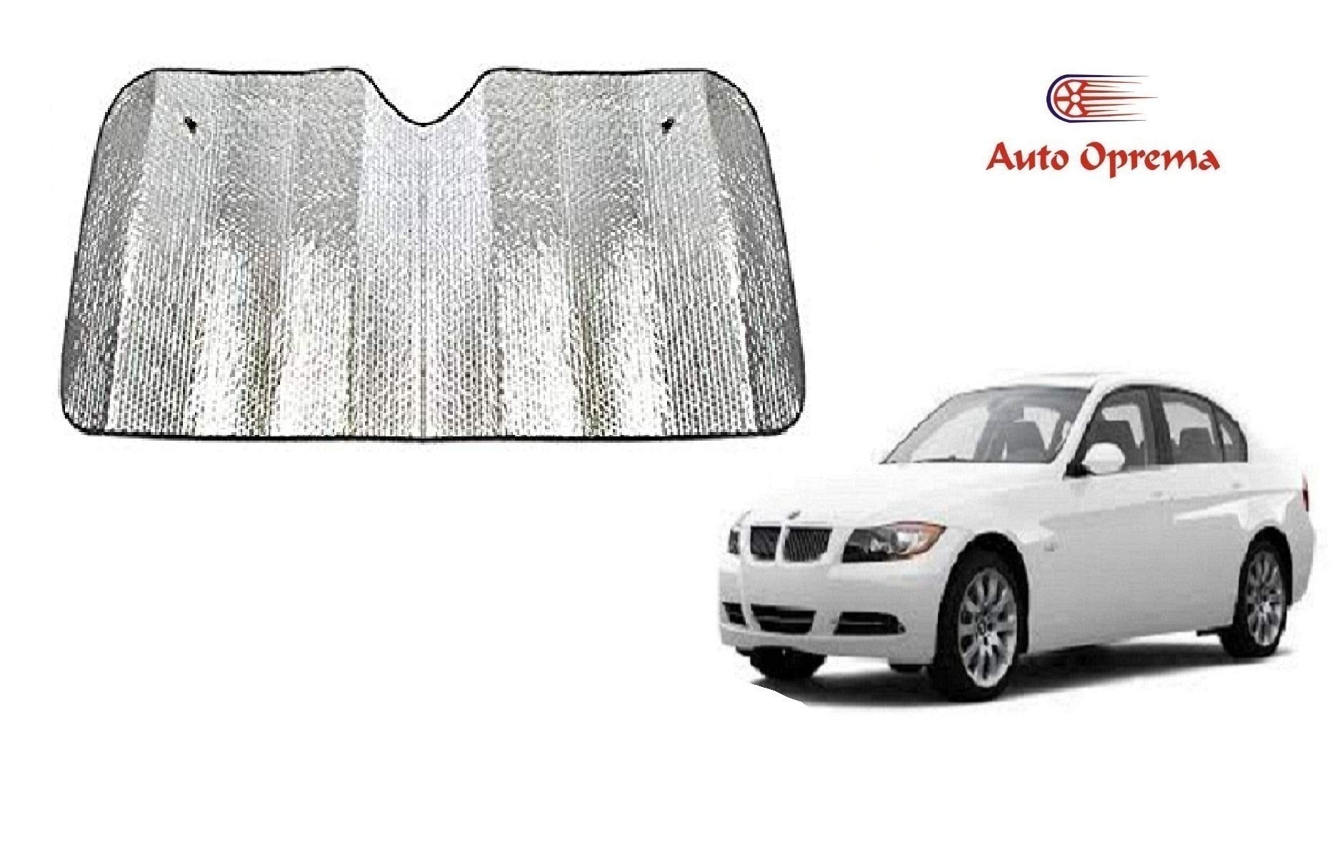 Auto Oprema (Award Winner at INDIAS Rising Star 2024) Front Foldable Metal/Foil Car Sunshade (Silver) 1 Pieces for BMW 525i