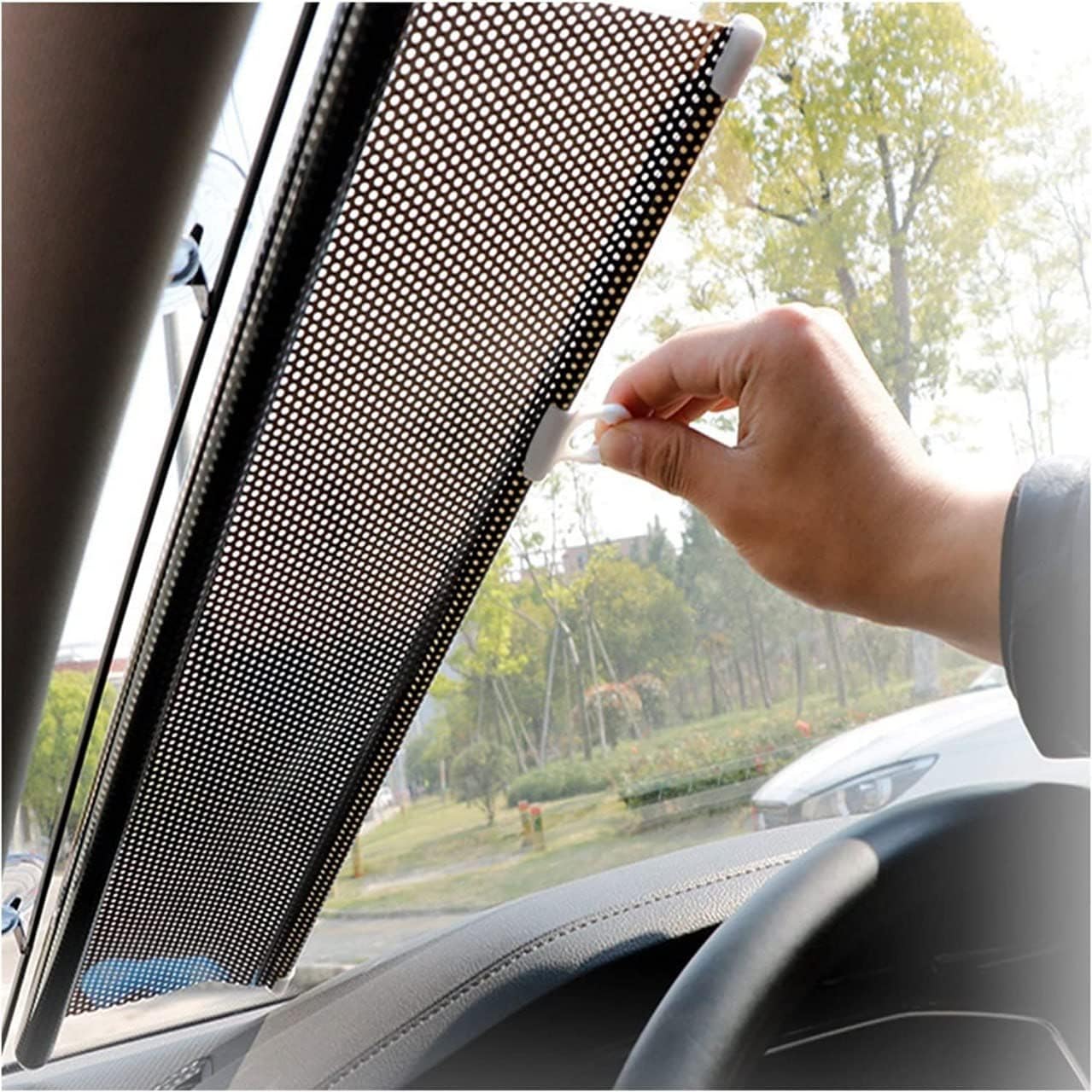 UNMAT Car Windshield Sun Shade for UV Protection, Foldable Sunshade Heat Blocker for Front Window, Reflective Sun Protector for 