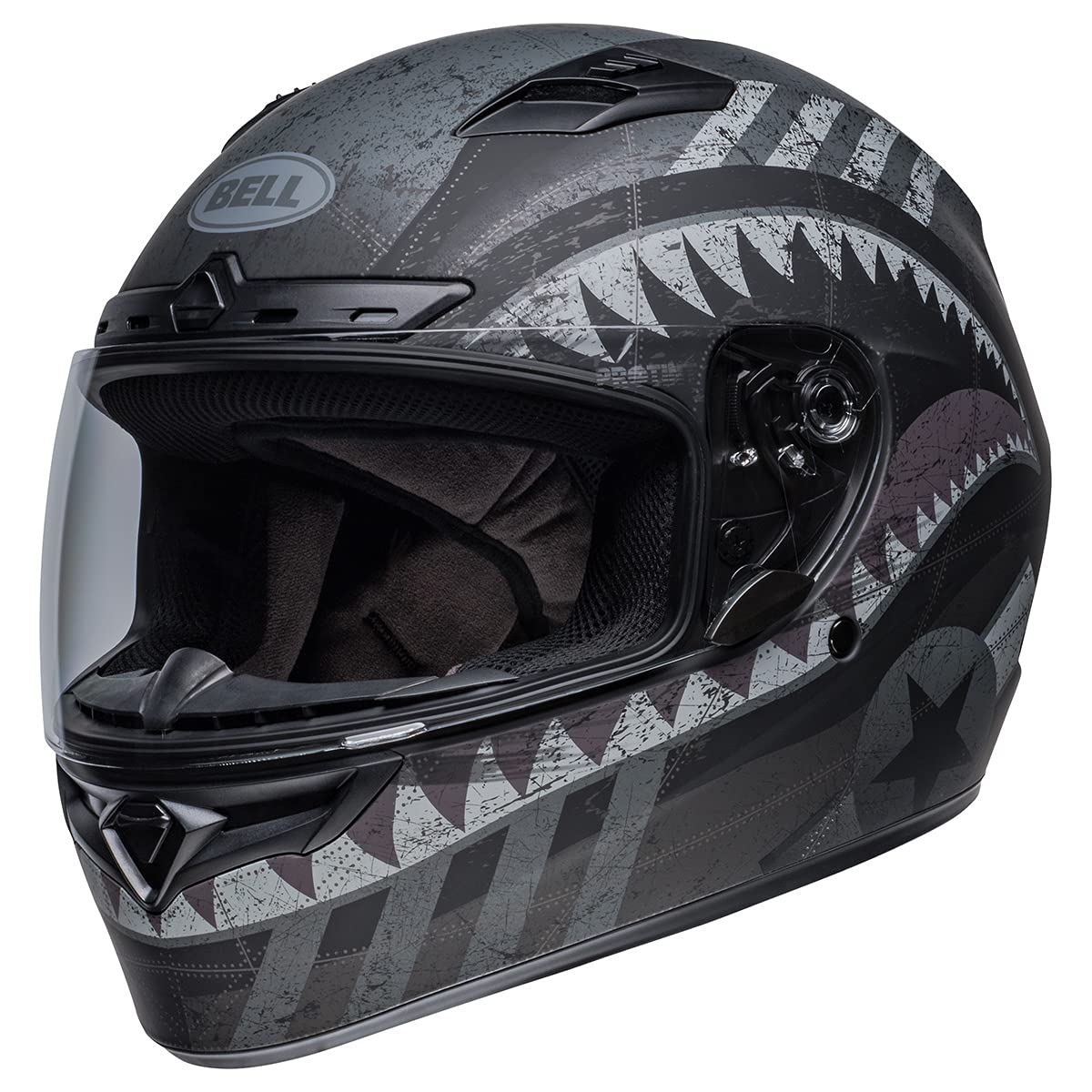 BELL Moto Qualifier DLX MIPS Helmet - Medium, Polycarbonate, Devil May Care Matte Black/Gray, Model 7137113