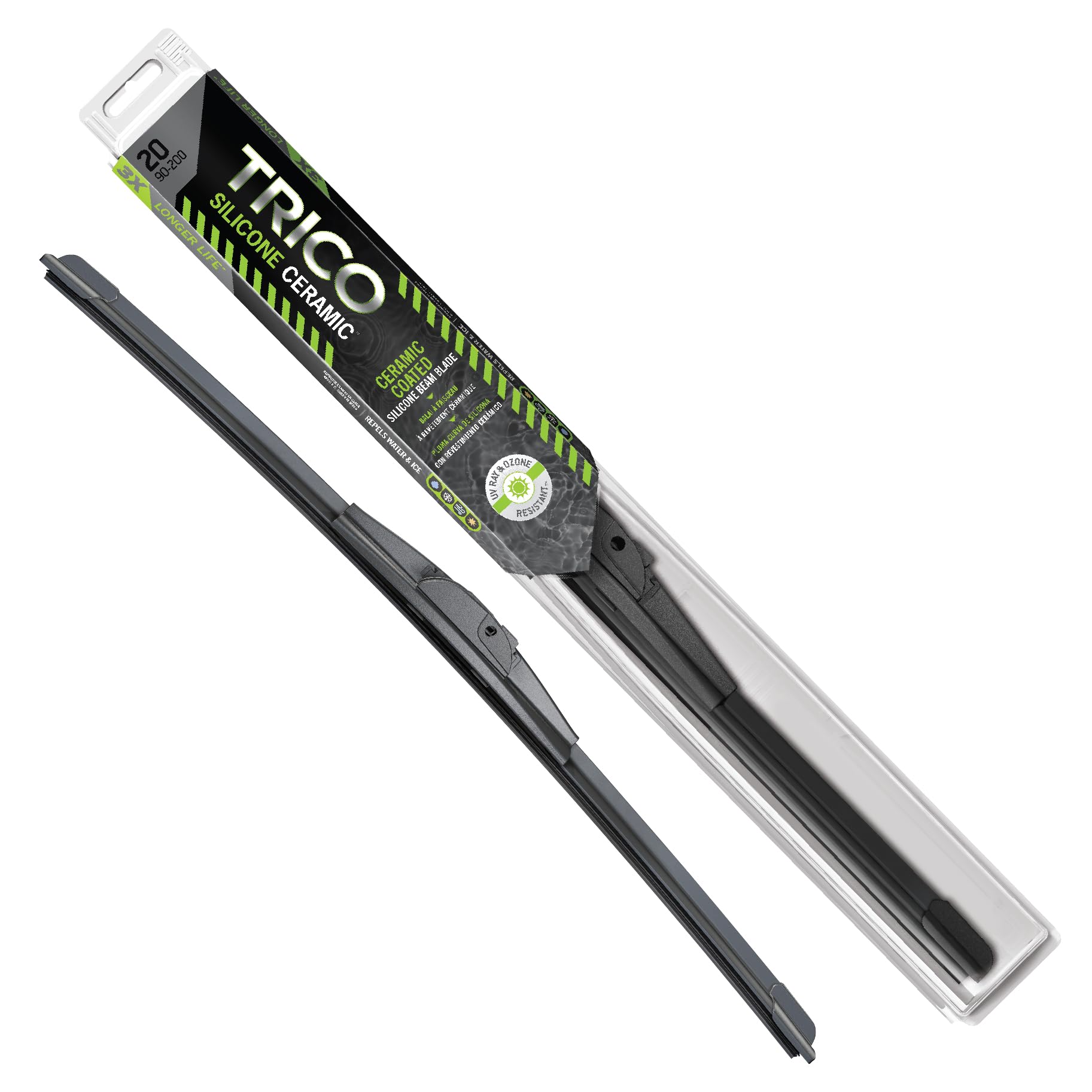 Trico Silicone Ceramic Coated 21'' + 20'' Super Premium Automotive Replacement Windshield Wiper Blades (Set Of 2), Passenger And