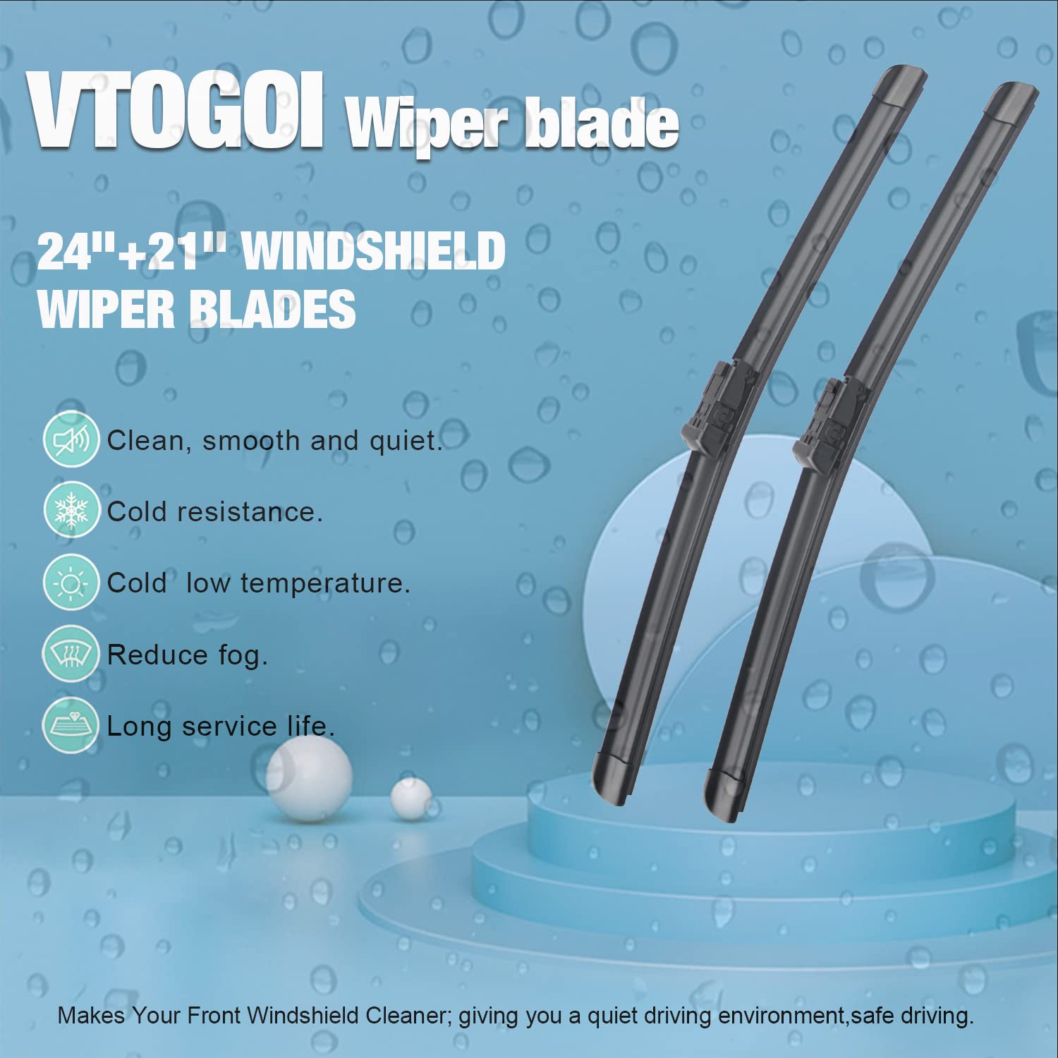 Vtogoi Wiper Blades With Rear Wiper Blades Set For Land Rover Range Rover Evoque 2012-2019,Automotive Replacement Windshield Wip