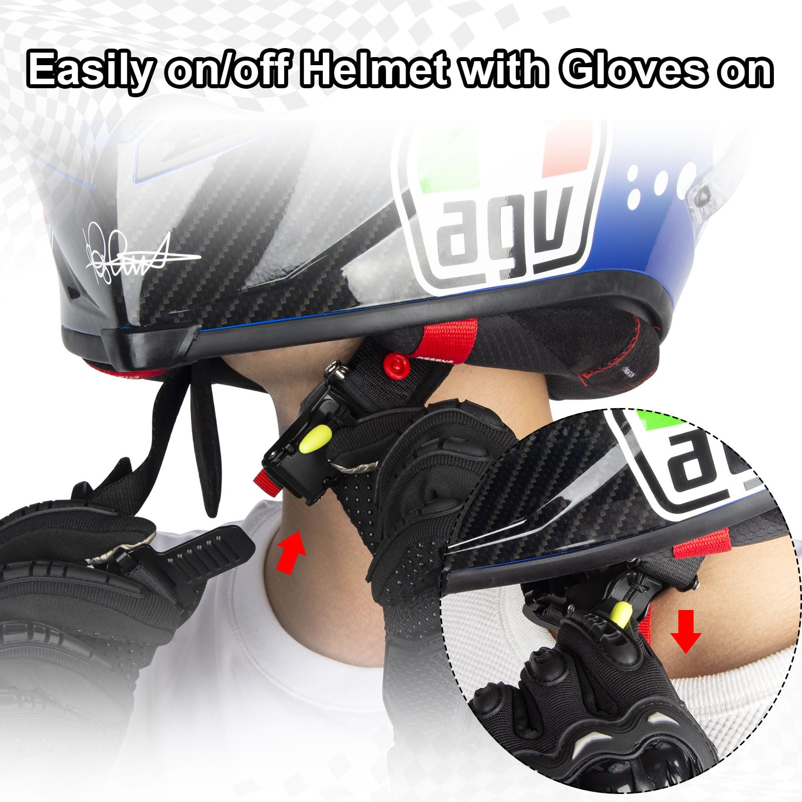 Healvaluefit Helmet Quick Release Buckle Kit, Stainless Steel Ratcheted Helmet Adapter Chin Strap Up To 1'', All Metal Motorcycl