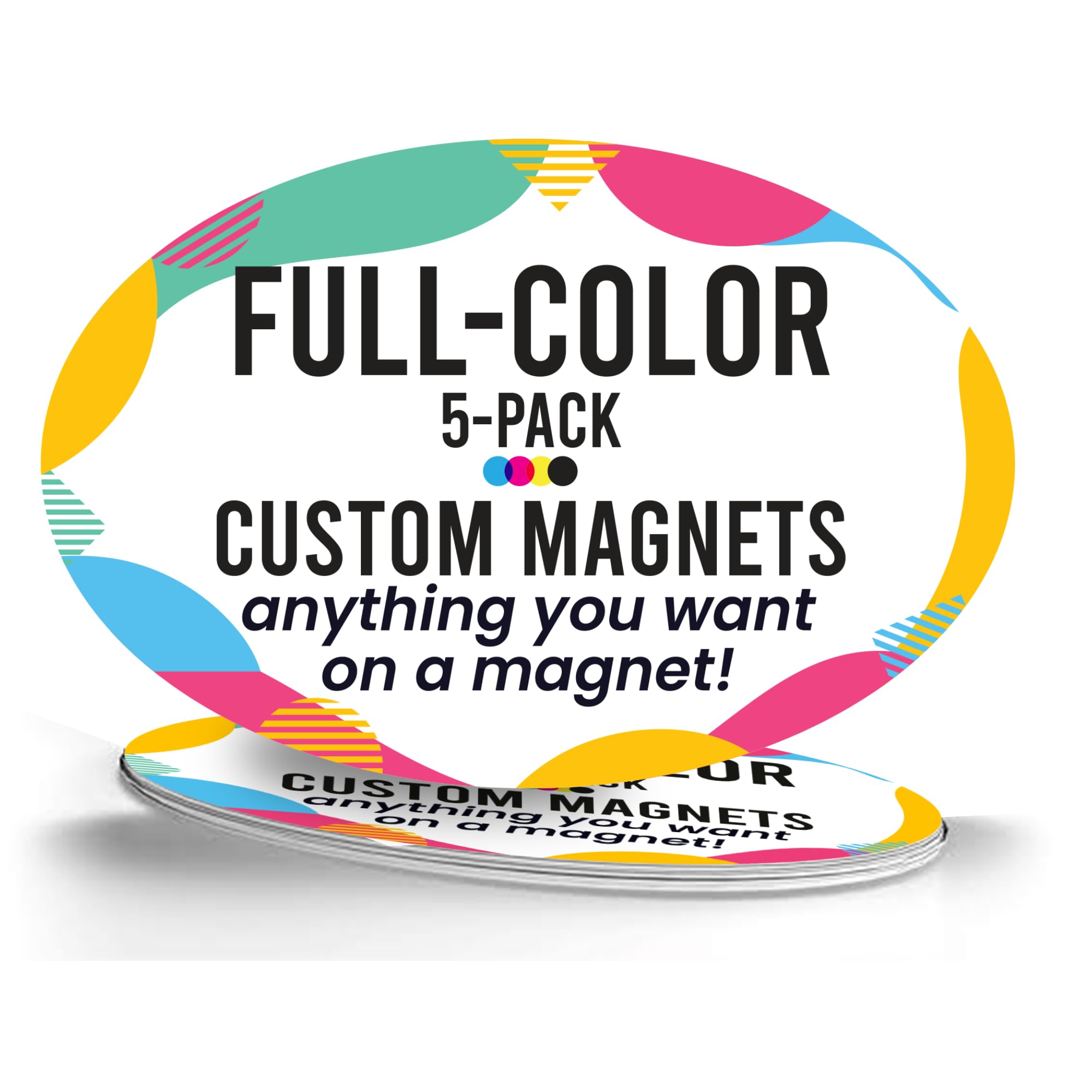 Magnet Me Up Custom 4X6 Inch Oval Magnet, 5 Pack, Customizable For Businesses, Personal Use, Choose Your Text, Upload Image, Mag