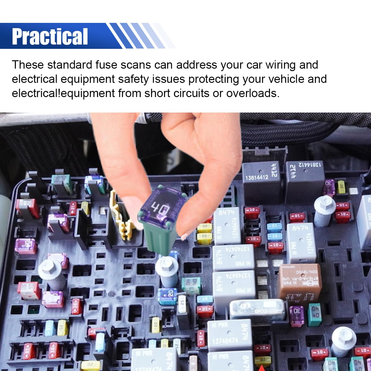10PCS 40 Amp Car Micro Cartridge Fuses - Slow Blow FMM Mcase Type, Mini Box Shaped Fuses for Cars, Trucks and SUVs
