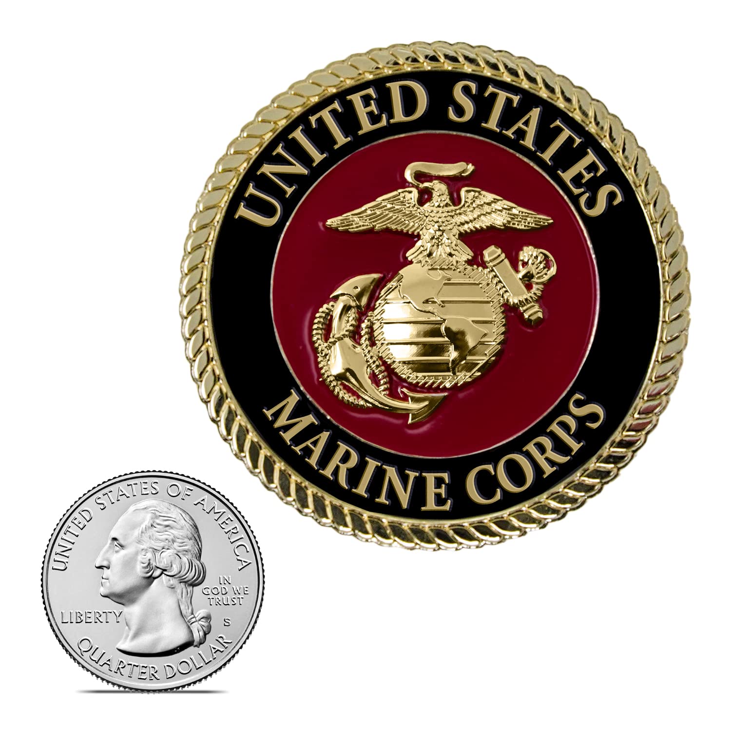 Military Gift Shop USMC Medallion - 2.25" Eagle Globe Anchor Emblem - Paper Material - Marine Corps EGA