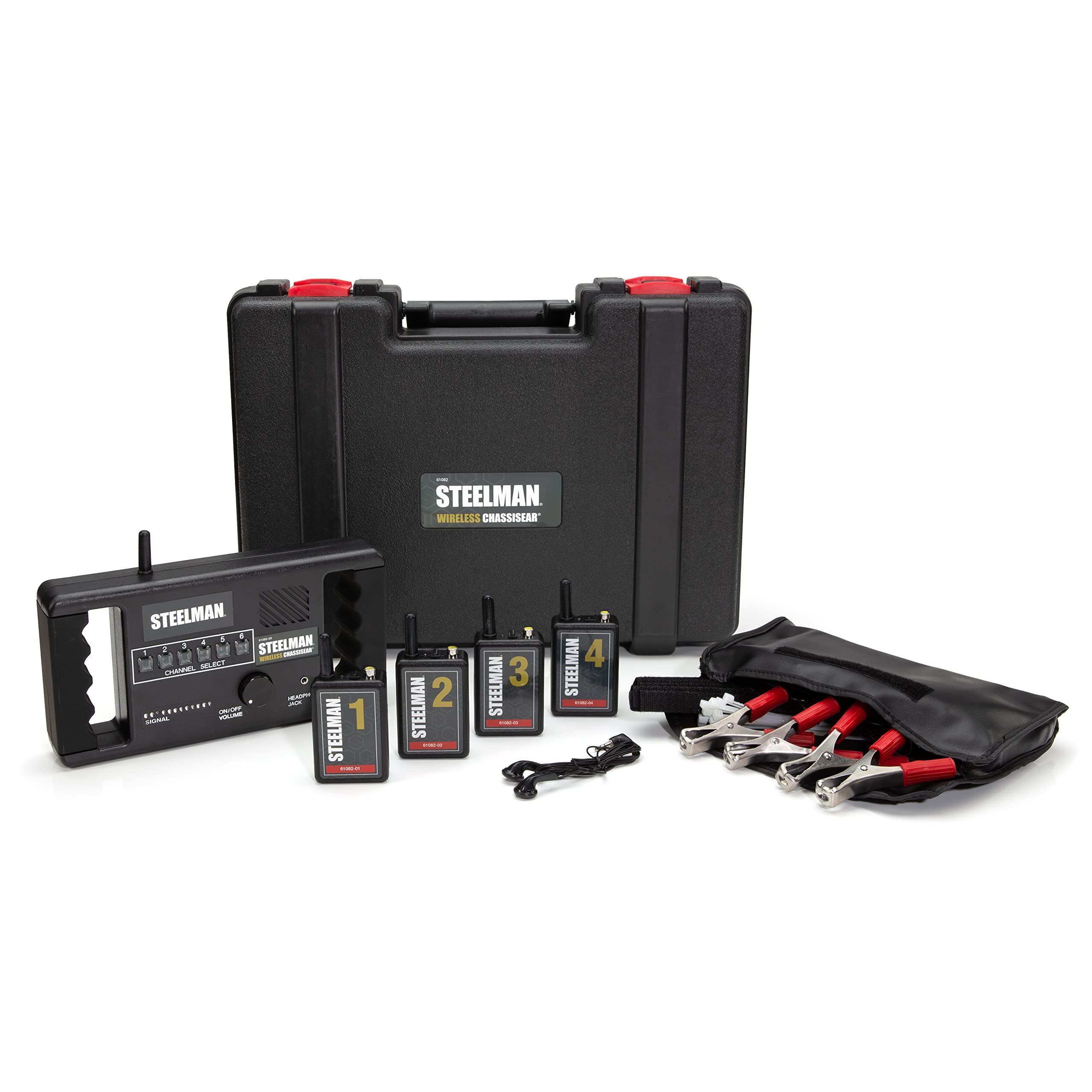 Steelman Wireless ChassisEAR Auto Diagnostic Tool Kit, Identify The Cause of Troubling Vehicle Noises, 4 Transmitters with 50Fo