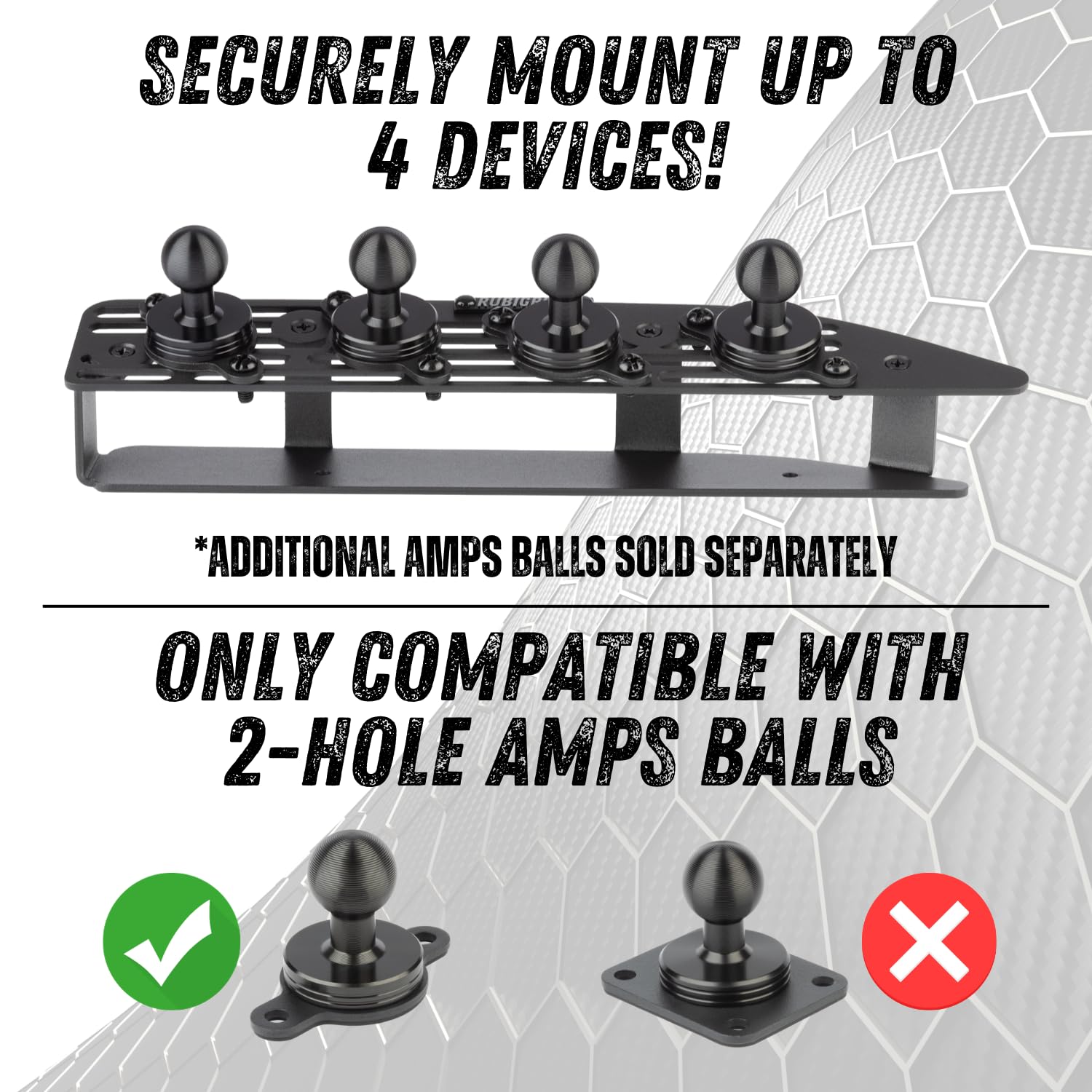 Bulletpoint Metal Dash Mount Phone Holder for 2022+ Chevrolet Silverado & GMC Sierra - Black, Model BMS-GM134RubiGridUni