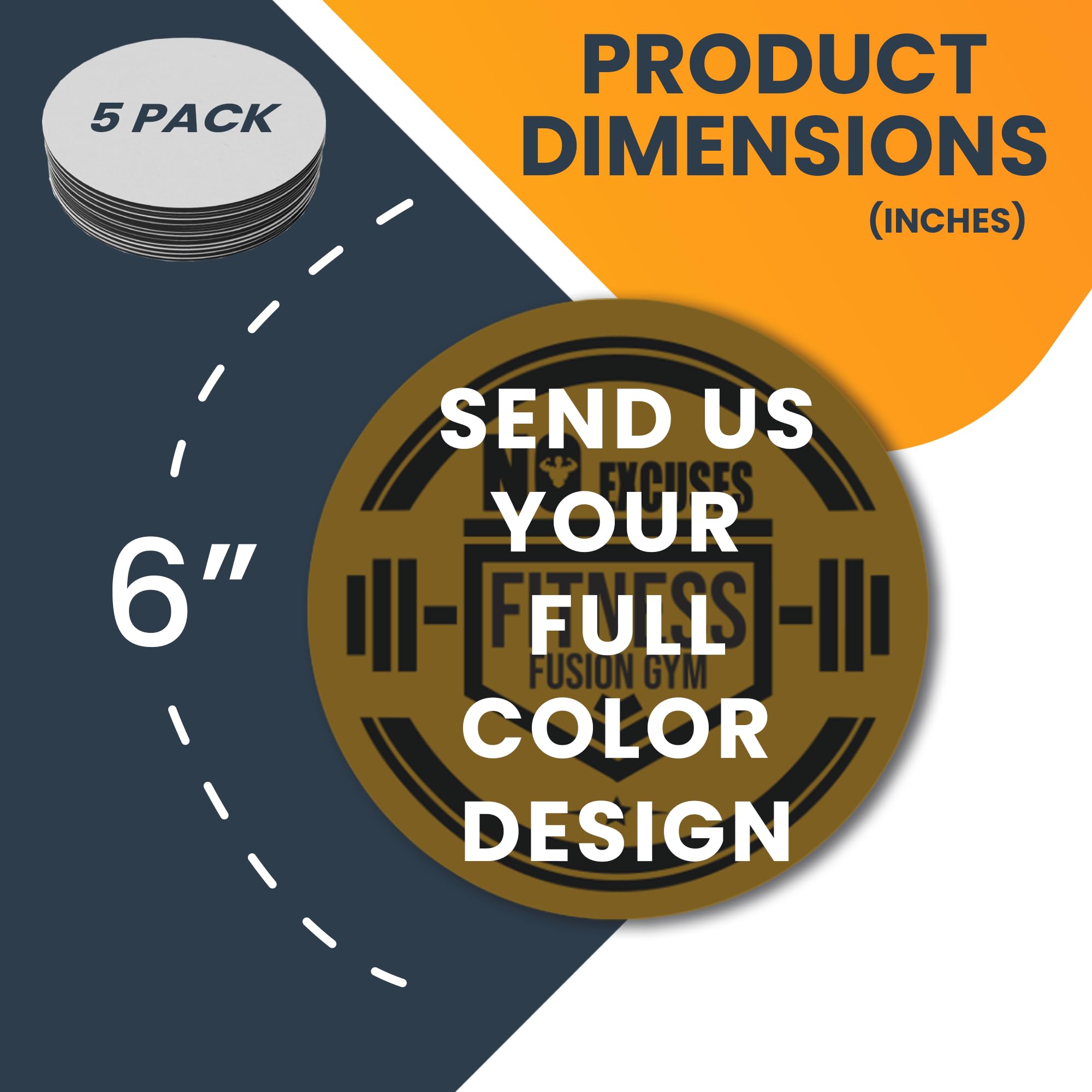 Magnet Me Up Customizable 30 Mil Round Magnet- 6   , 5 Pk Weatherproof Car Magnet For Businesses, Sports Teams, Fundraiser, Pers