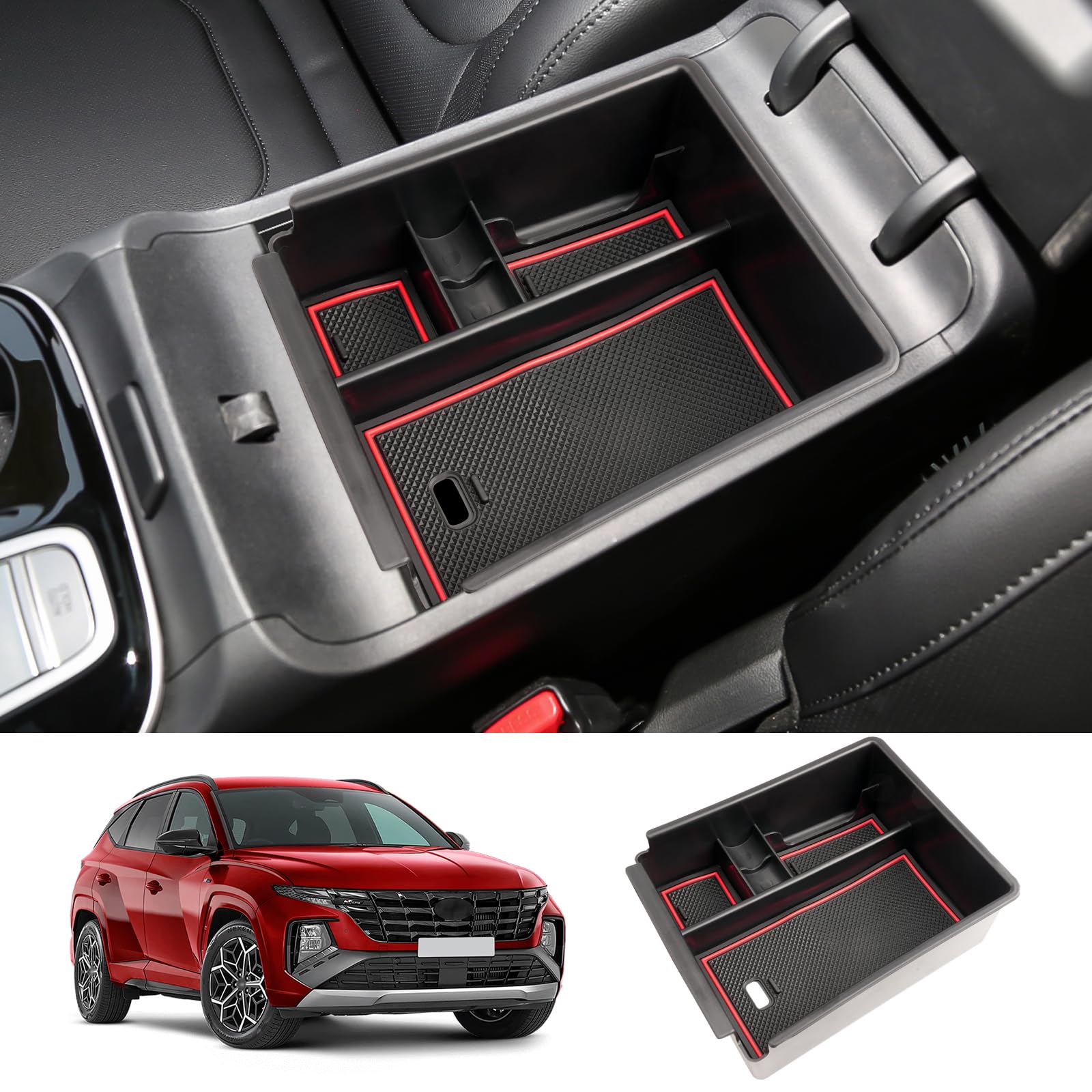 LUWU 2025 2024 Hynudai Tucson Center Console Organizer 2022-2025 Tucson NX4 Armrest Storage 2024 Tucson Console Organizer Tray T