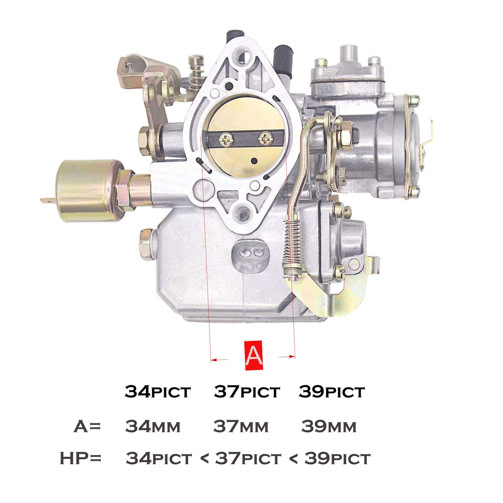 37 Pict-3 Carburetor For Vw Beetles Super Beetles 1971-1979 Dual Port 1600Cc Air Cooled Type 12V Engine Electric Choke Volkswage