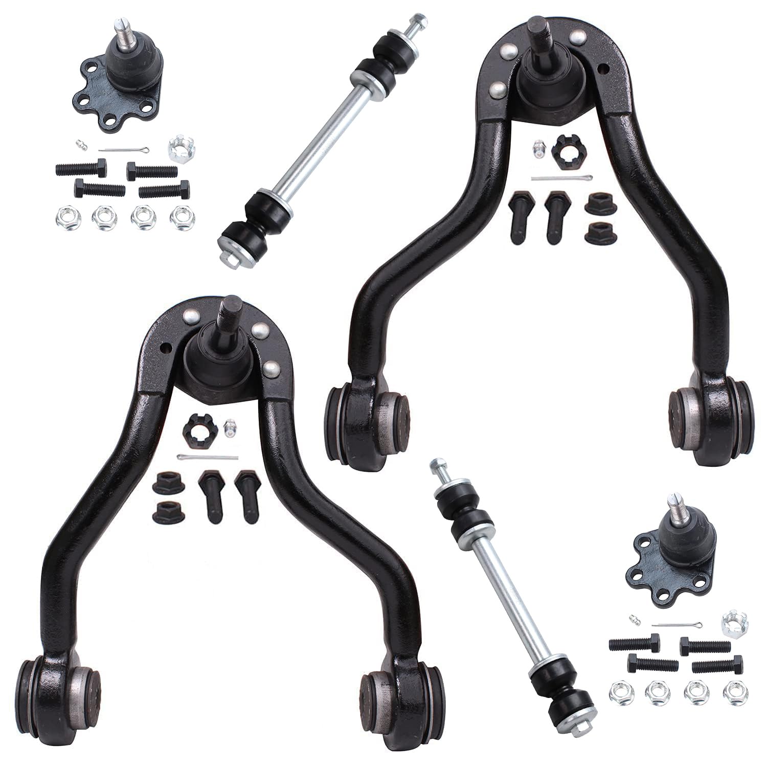 Detroit Axle - 6pc Front End Suspension Kit for Chevrolet GMC K1500 K2500 Suburban Blazer Tahoe Astro Safari Yukon, 2 Upper Cont