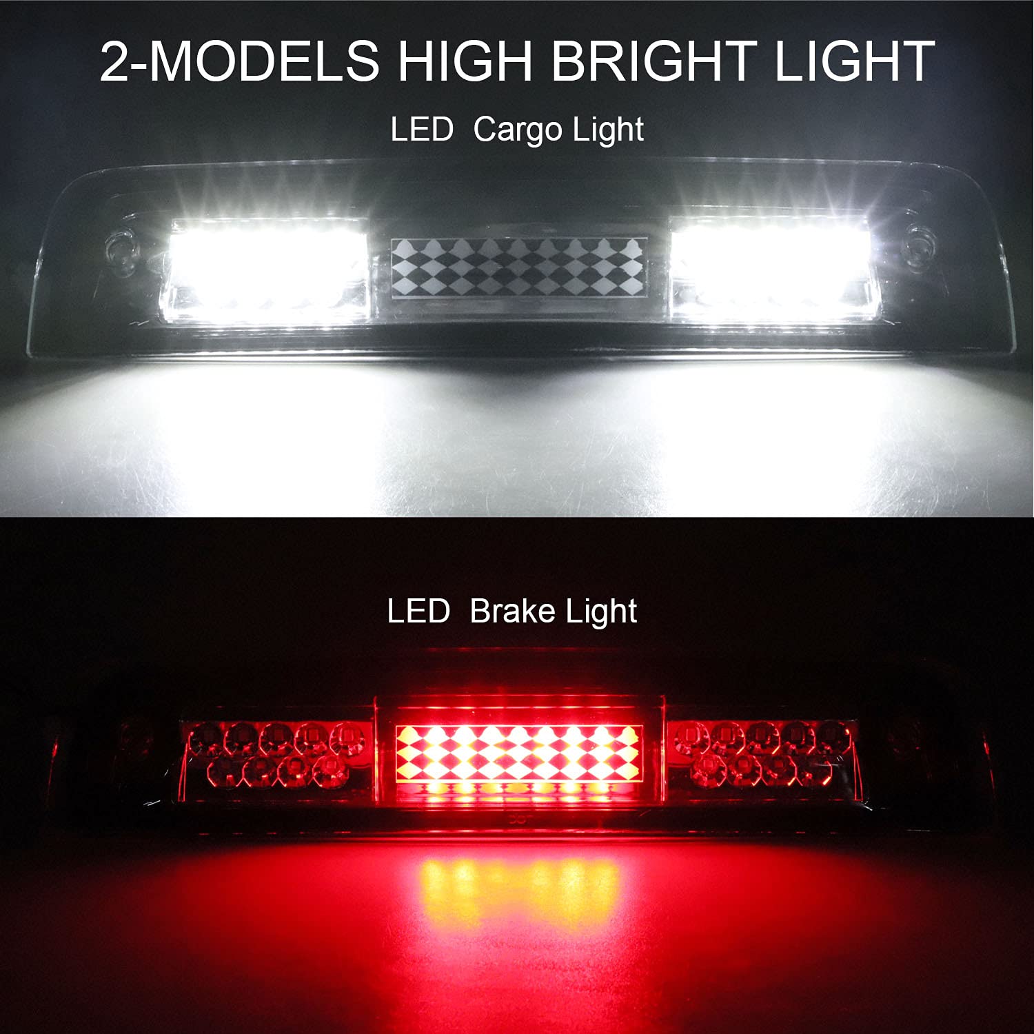 Tresound 3Rd Third Brake Light For 2009-2017 Dodge Ram 1500 2500 3500 Cargo Light Led High Mount Lamp (Smoked Lens)