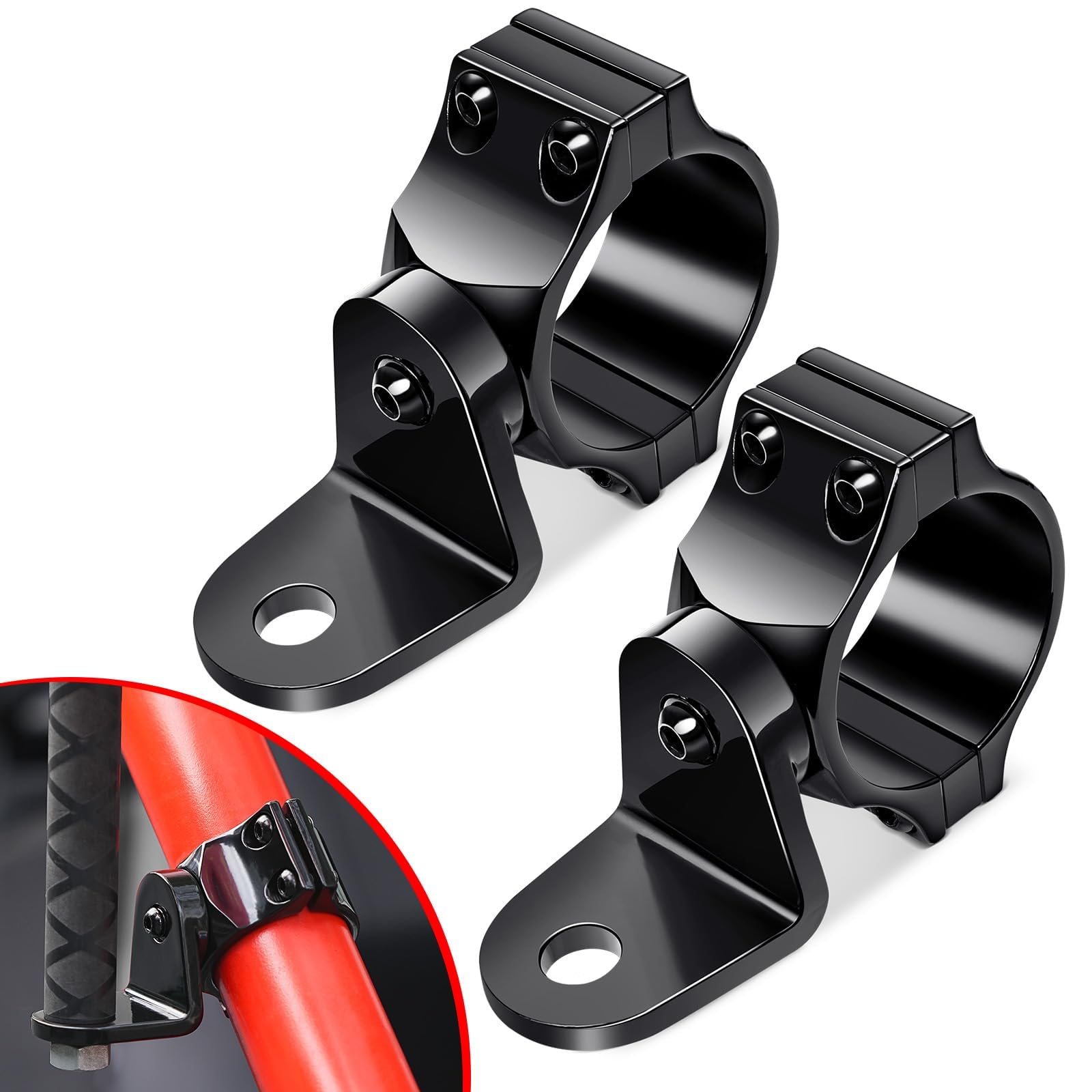 Benlari UTV Light Bar Bracket Flag Whip Light Mount, 360 Light Bar Bracket for 1.75- 2 Roll Cage Fit for RZR 900 1000 XP Pro Tur