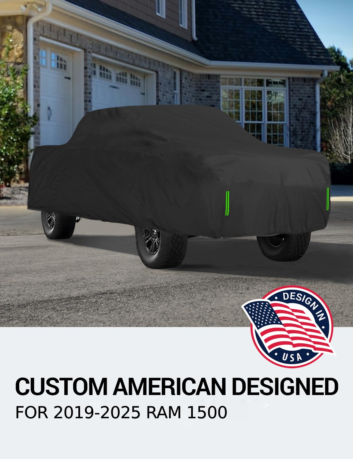 Proadsy 2025 Upgrade Car Cover Custom Fit For Ram 1500 2019-2024 2025, Waterproof All Weather For Automobiles, Windproof Snowpro