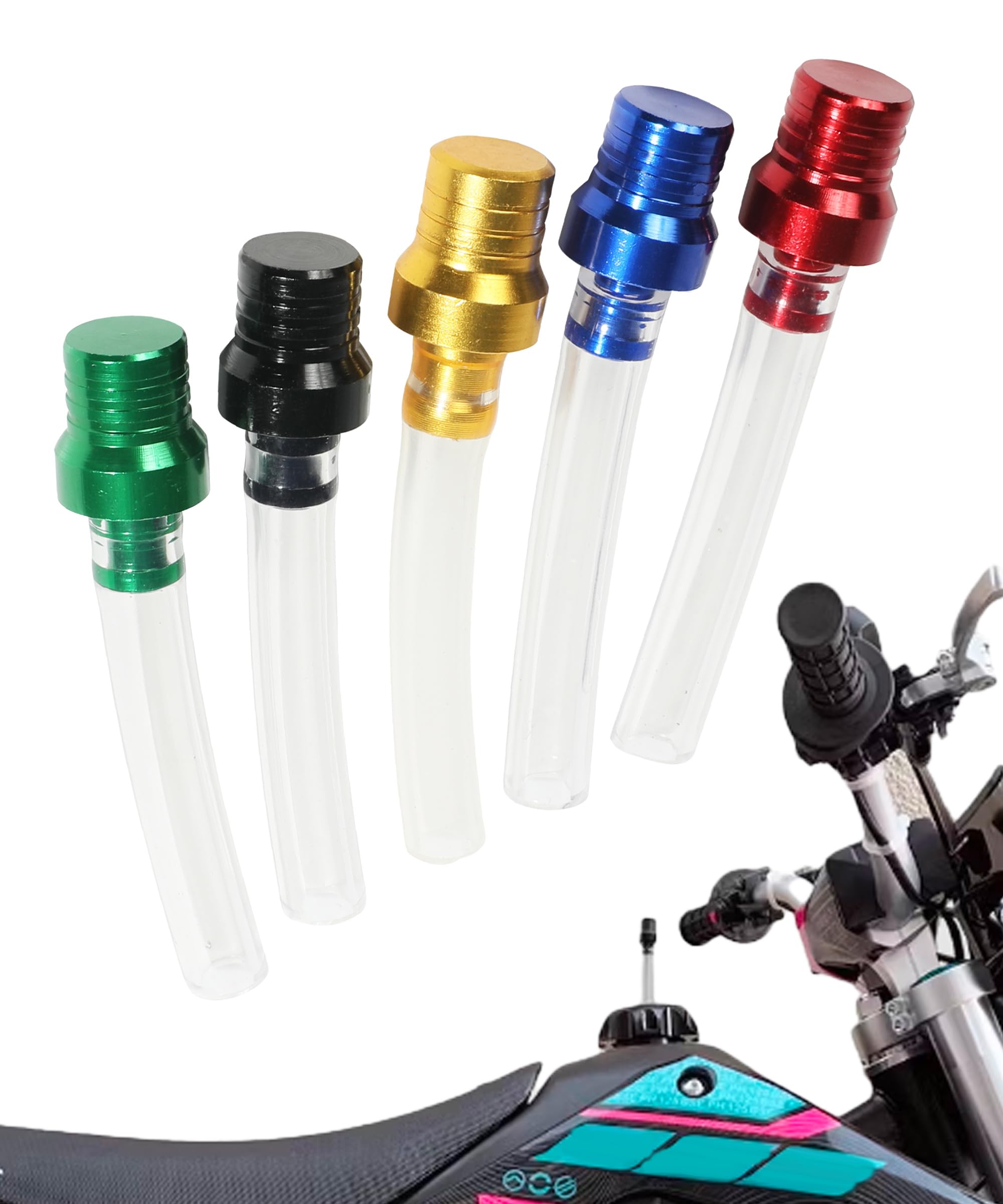 bylikeho 5PCS Gas Cap Vent Tube, Motorcycle Gas Cap,Car Accessories Two-way Breather Tube Vent,Gas Fuel Tank Cap Valve Vent Hose