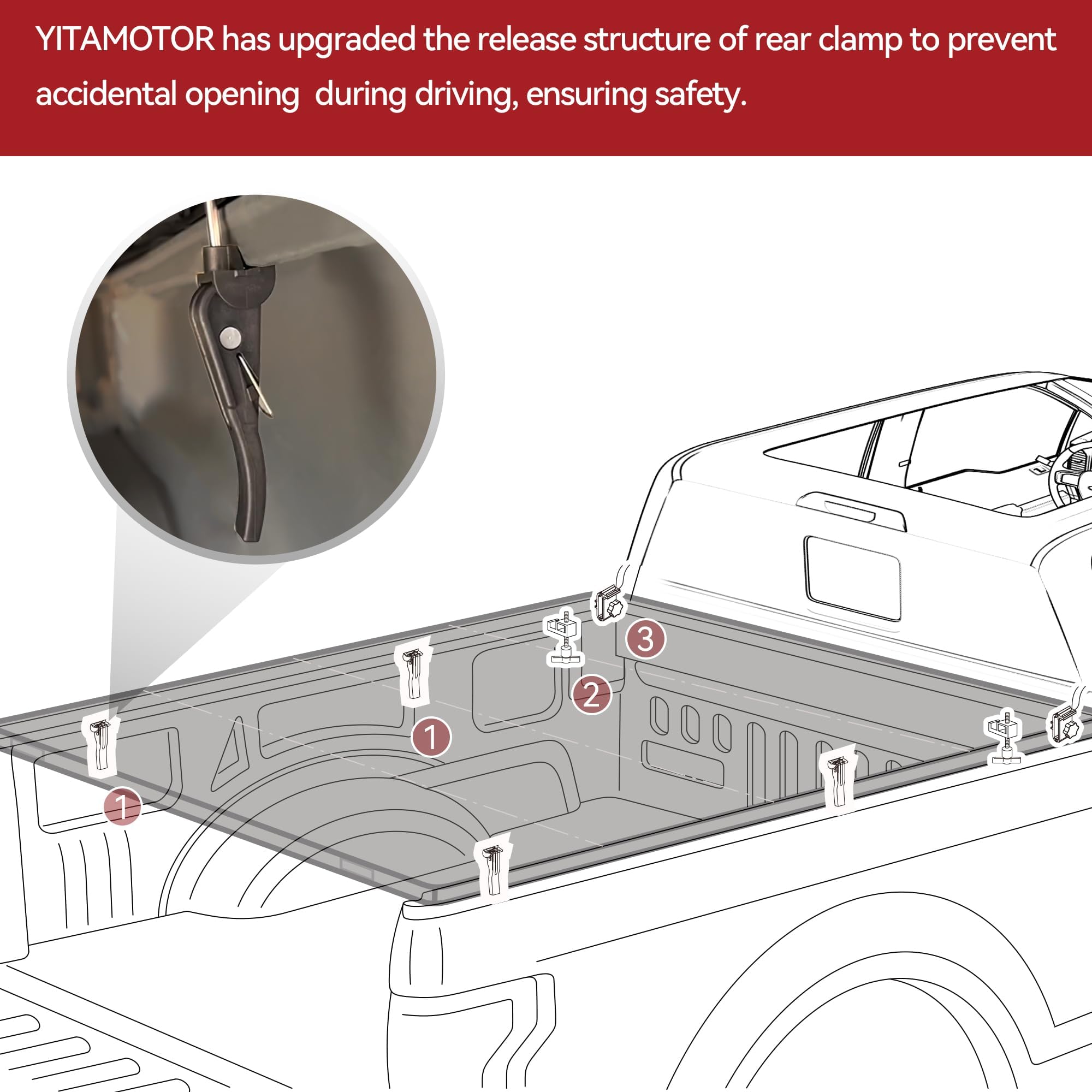 Yitamotor Soft Quad Fold Truck Bed Tonneau Cover Compatible With 2015-2025 Ford F150 F-150, Styleside 6.5 Ft Bed
