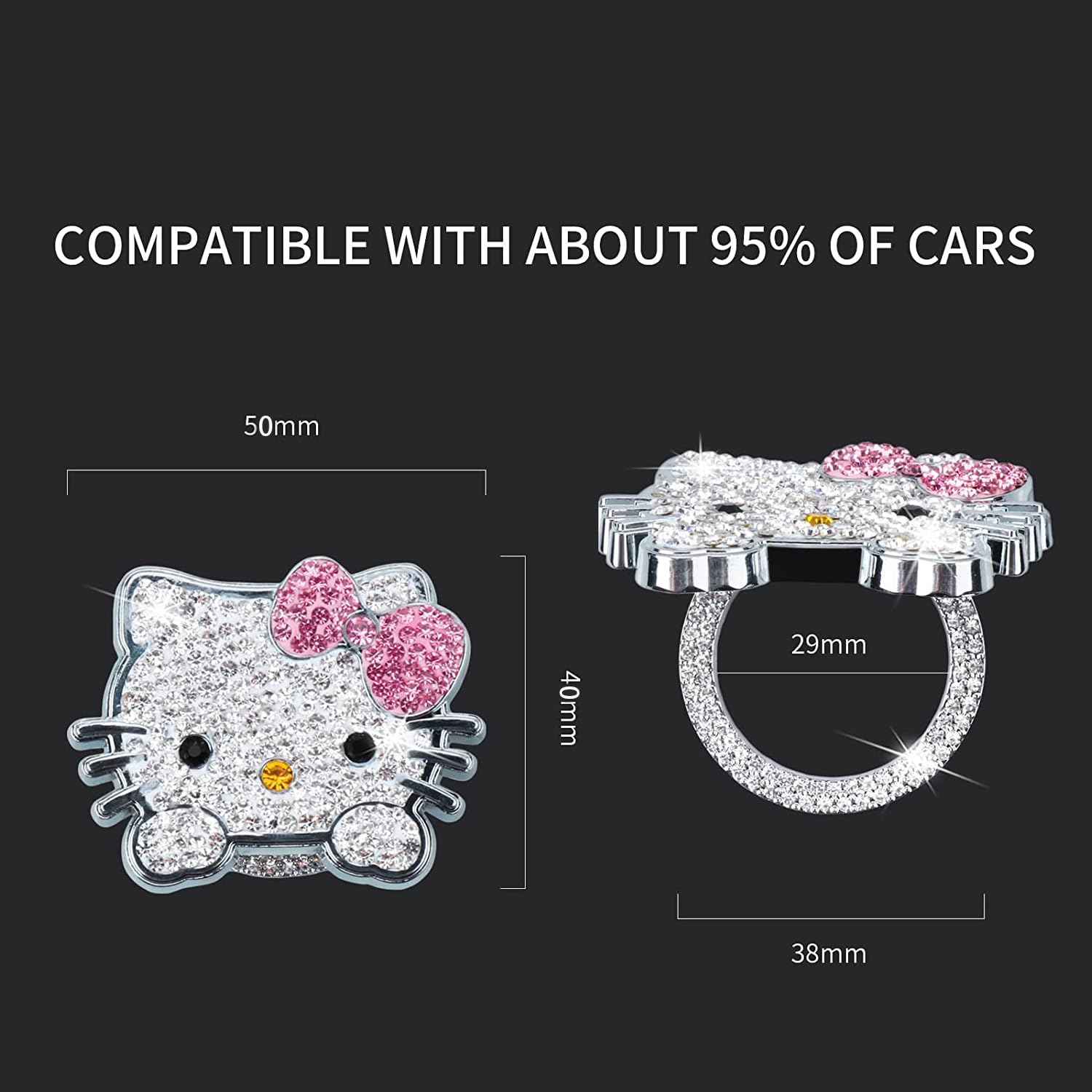 Pangpai Pink Car Accessories 3 Pcs For Mercedes Benz C E S M Cls Clk G Class Key Fob Cover With Bling Keychain Cute Push To Star