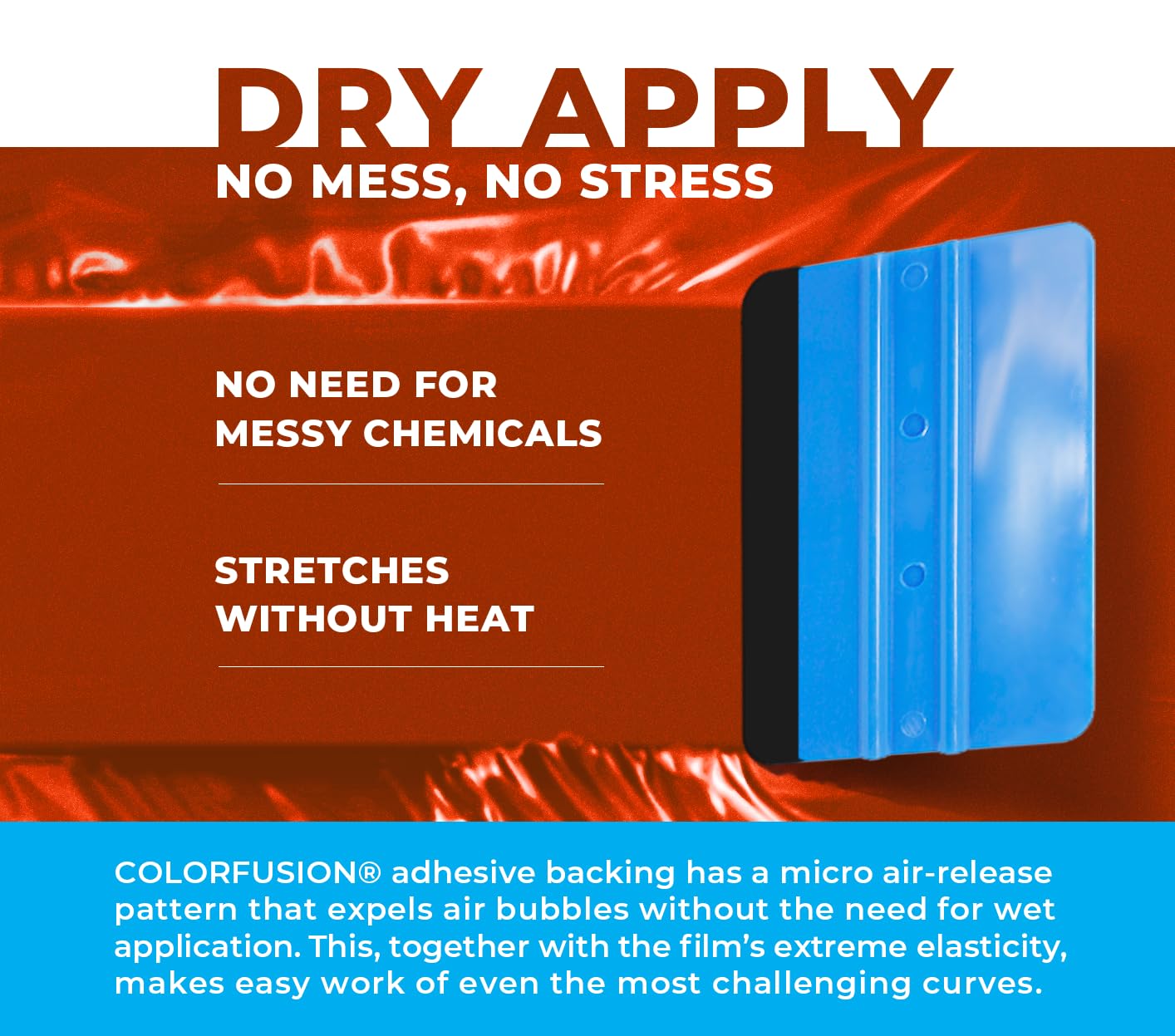 Colorfusion Ppf By Vvivid, Gloss Evil Red Dry Apply Ppf Vinyl Car Wrap Roll 60Ft X 5Ft