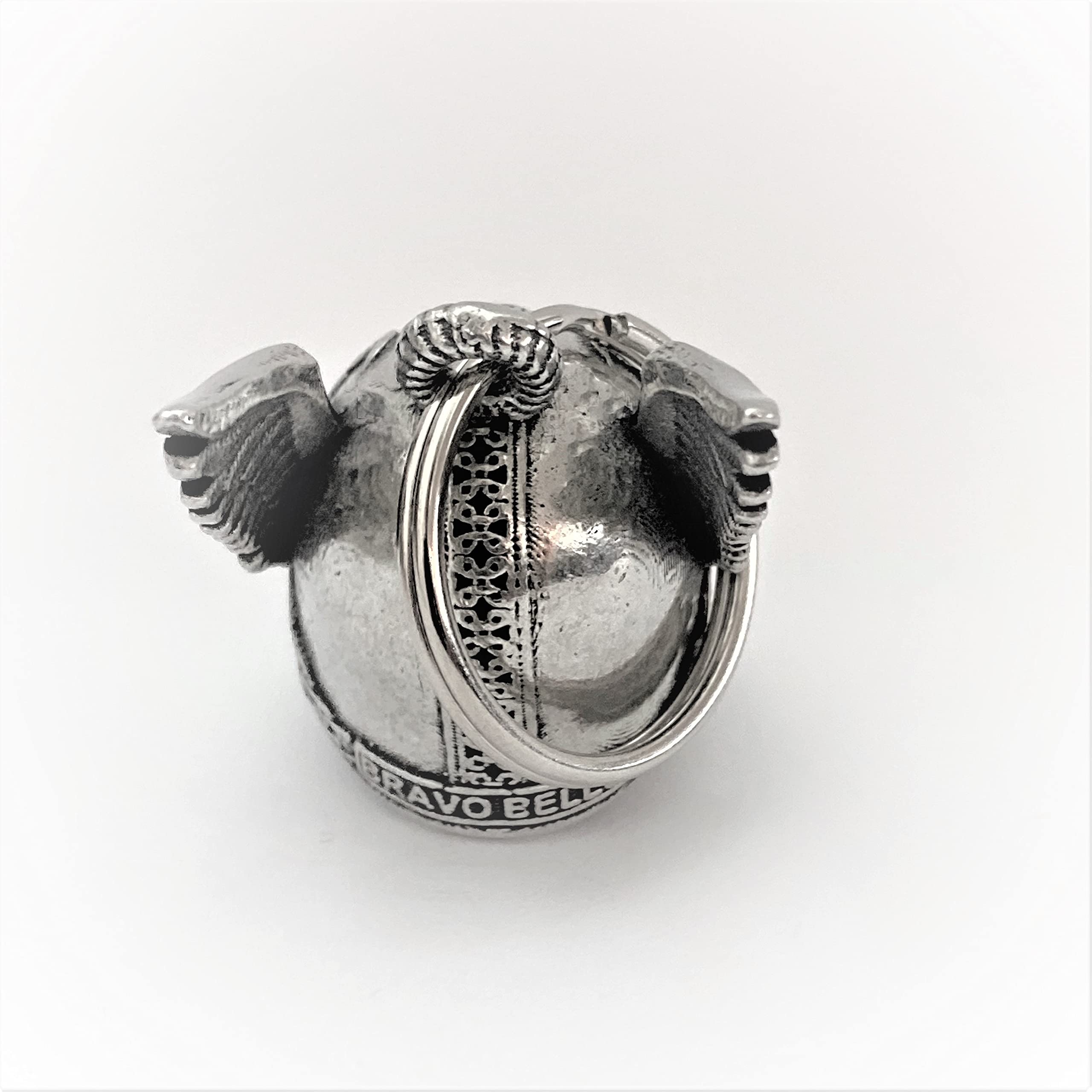 Bravo Bells Odin Viking God Motorcycle Bell - Silver Metal Good Luck Biker Gift - One Size, Model BB-120