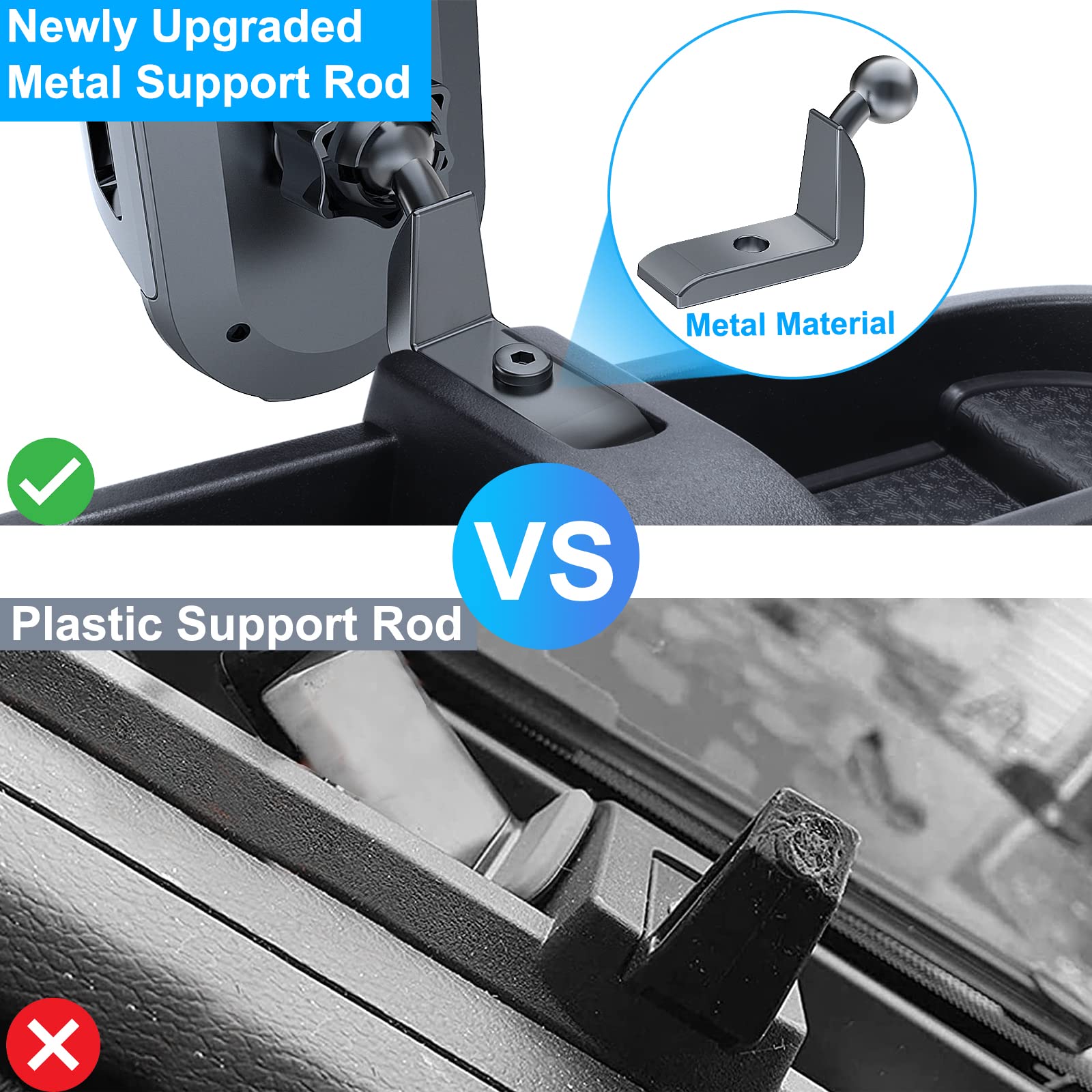 Diamooky Phone Mount For 2018-2023 Jeep Wrangler Jl Jlu And 2020 2021 2022 2023 Gladiator Jt Dash Multi-Mount Phone Holder W/Storage Tray Accessories, Not For Wrangler 4Xe