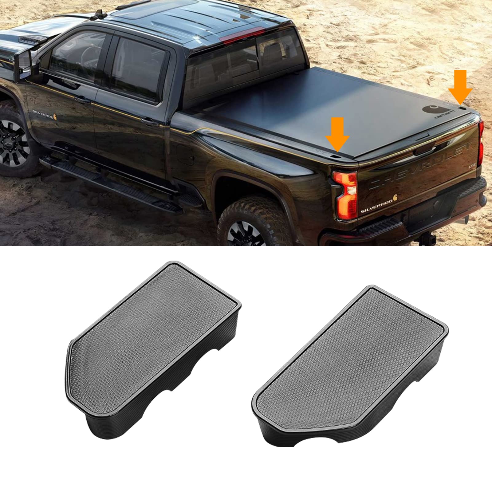 Ttcr-Ii For Gmc Sierra And Chevy Silverado Bed Rail Stake Hole Covers 2019-2023, Truck Bonneau Covers Stake Pocket Plugs For Sie
